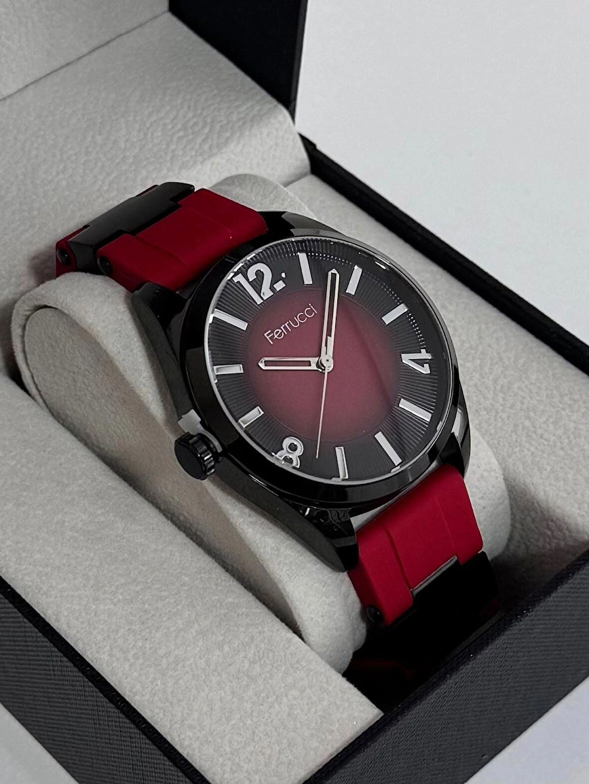 FERRUCCİ ERKEK KOL SAATİ ÇELİK KASA SİLİKON KORDON 30 METRE SUYA DAYANIKLI