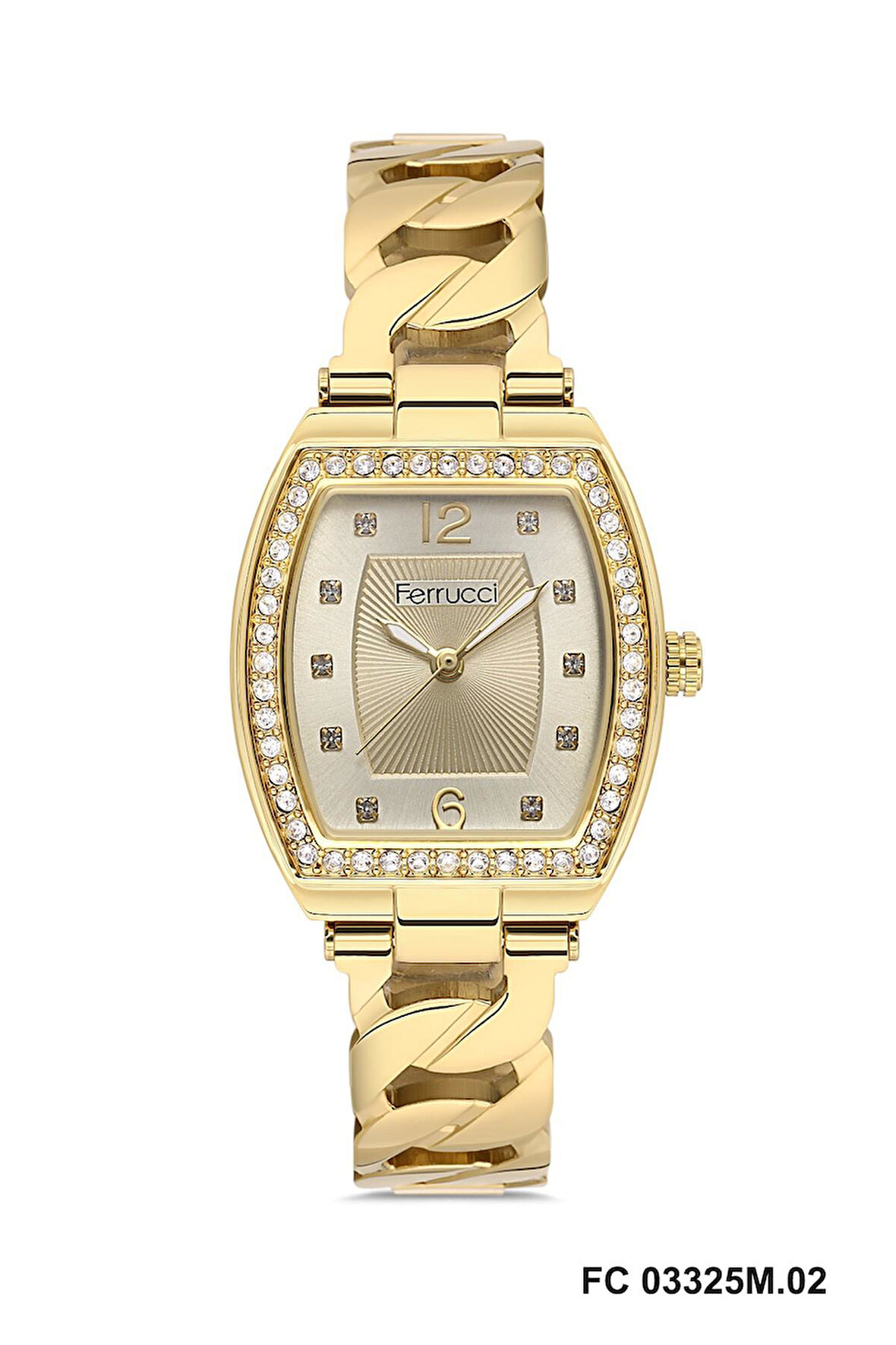 Ferrucci FC03325M.2 Altın Renk-Köşeli Model 25 mm Kadın Kol Saati