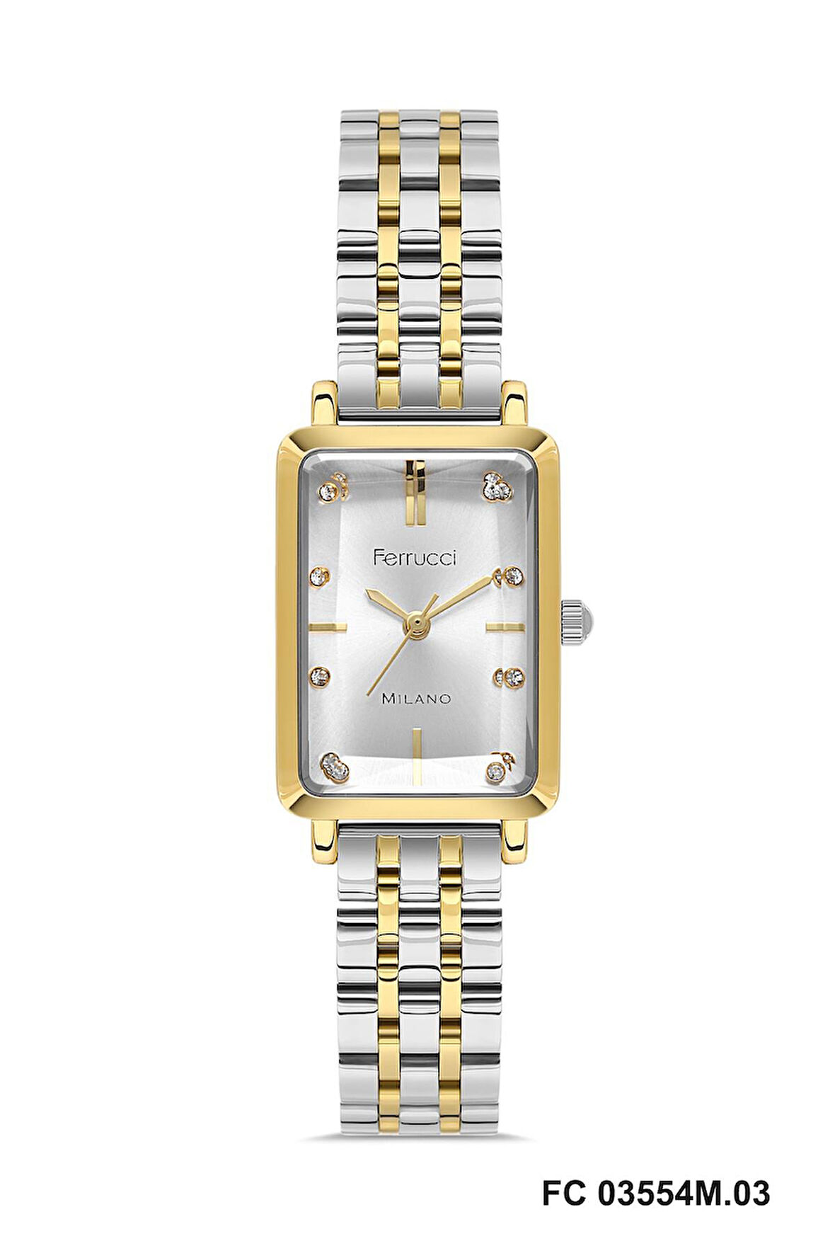 Ferrucci FC03554M.3  Gri Gold Köşeli 20 mm Kadın Kol Saati