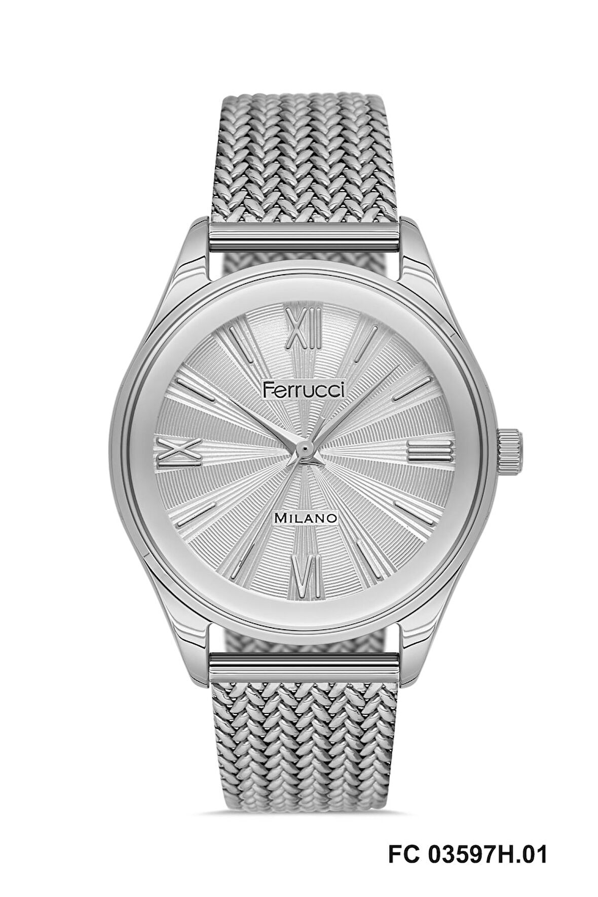 Ferrucci FC03597H.01 Gümüş Renk Hasır Kordon 32 mm Kadın Kol Saati