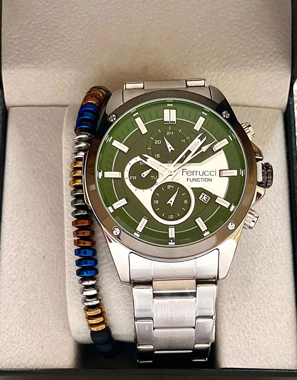 Ferrucci Spor Şık Model Fonksiyonlu&Takvimli Erkek Kol Saat+Bileklik