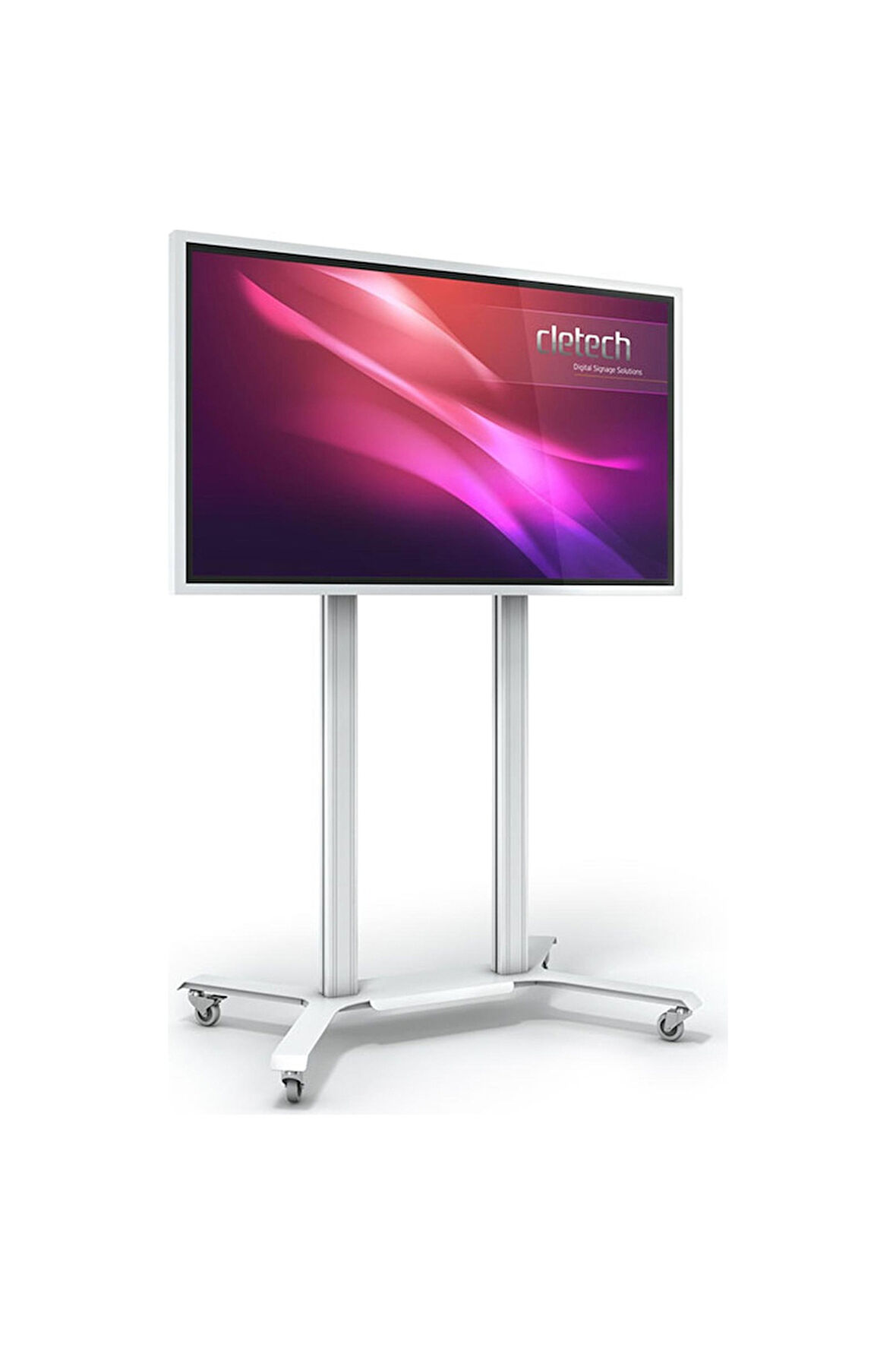 Cletech Tekerlekli Döner TV / Monitör / Akıllı Tahta Standı Sehpası 55"-75" Flip