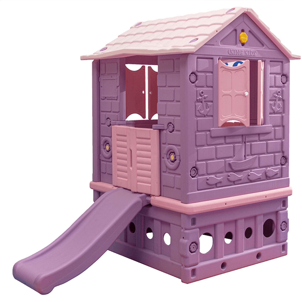 King Ev İki Kapılı Kaydıraklı Pembe 