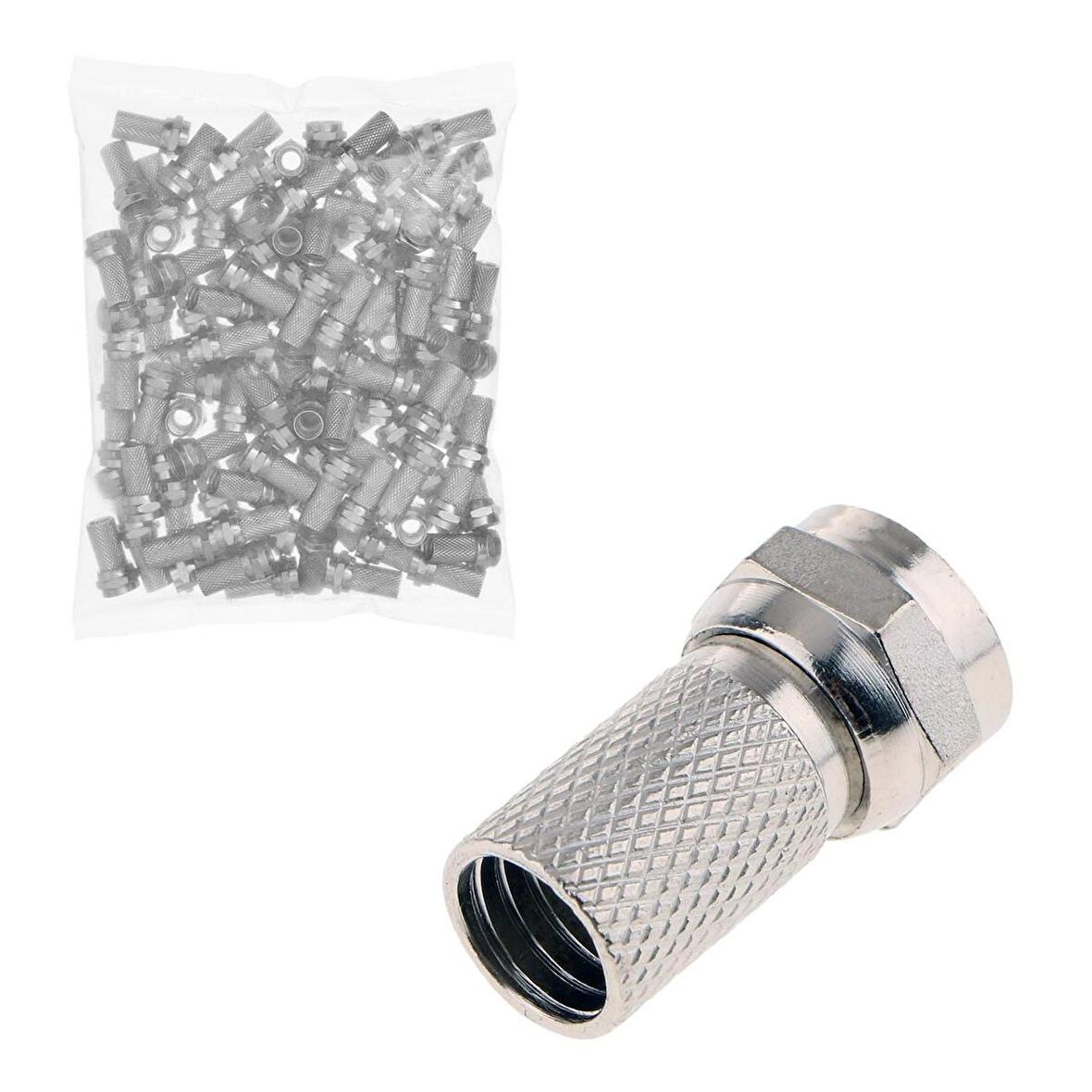 F KONNEKTÖR RG6 GENİŞ STANDART (100 ADET) ETC