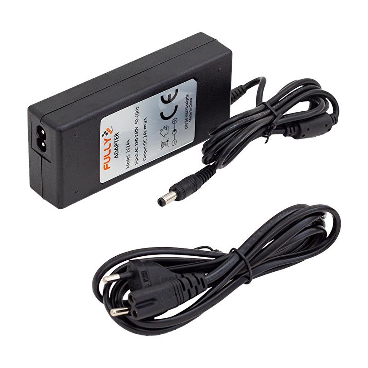 FULLY O-1624A 24 VOLT - 3 AMPER PLASTİK KASA MASAÜSTÜ ADAPTÖR 5.5*2.5 UÇ