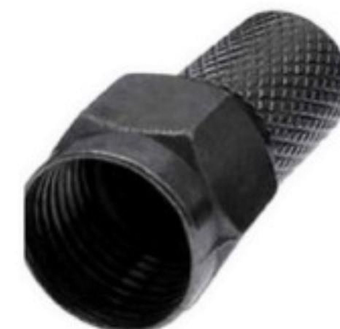 Ayt E-325 Siyah Contalı RG6 U6 22mm 1.Kalite F Konnektör 100'lü Poşet Uydu Soket Konnektörü 