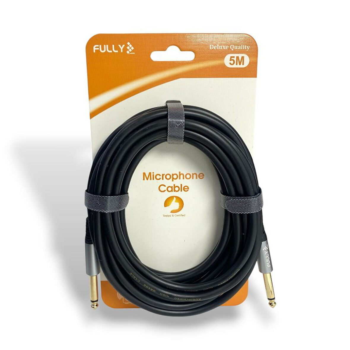 FULLY 5Metre 6.3mm Erkek-Erkek Mono Gitar Kablo - Siyah