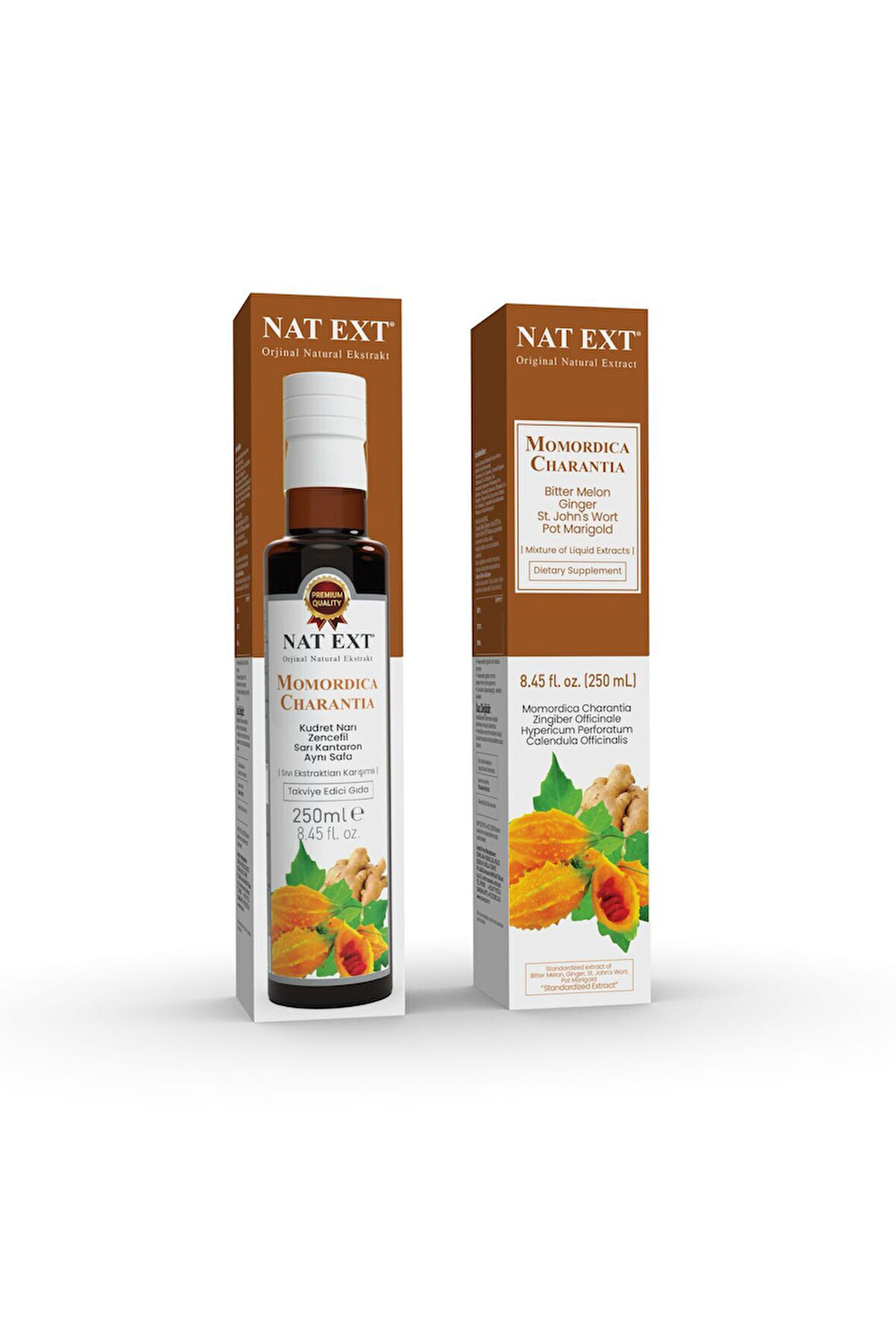 Nat Ext Momordıca Charantıa  Kudret Narı Zencefil Sarı Kantaron Aynısefa Sıvı Ekstraktları Karışımlı 250 Ml.