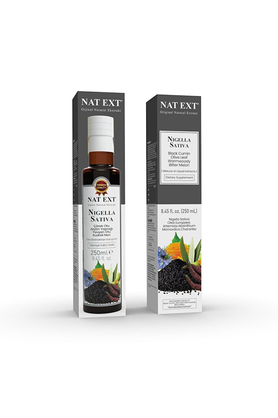 Nat Ext Nıgella Satıva Çörek Otu Zeytin Yaprağı Yavşan Otu Kudret Narı Sıvı Ekstraktları Karışımlı