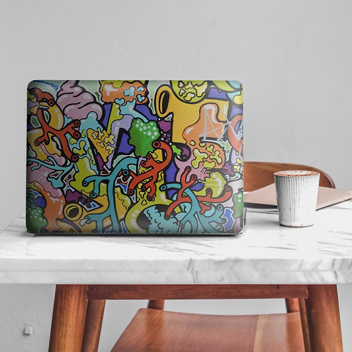 Karmaşık Grafiti Duvarı Notebook Sticker, Laptop sticker,, Hp Sticker, Asus Sticker, 15.6 inç Sticker