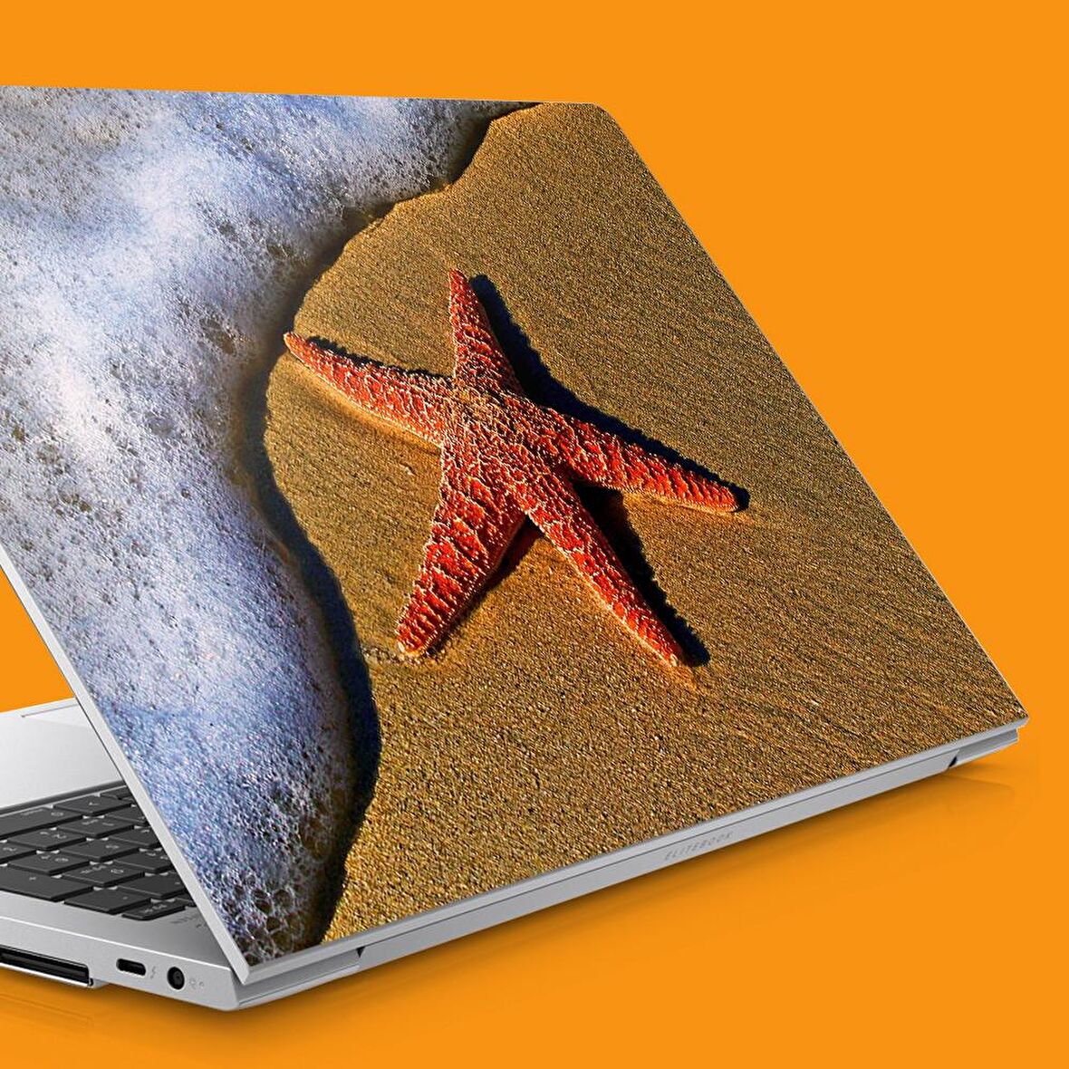 Sahilde Deniz Yıldızı Notebook Sticker, Laptop sticker,, Hp Sticker, Asus Sticker, 15.6 inç Sticker