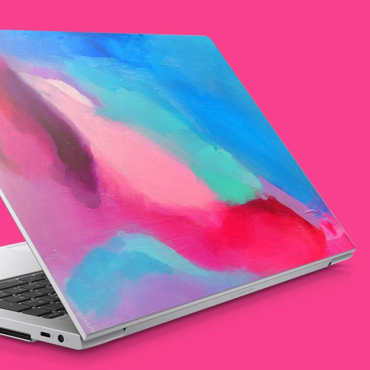 Pembe Mavi Soyut Resim Notebook Sticker, Laptop sticker,, Hp Sticker, Asus Sticker, 15.6 inç Sticker