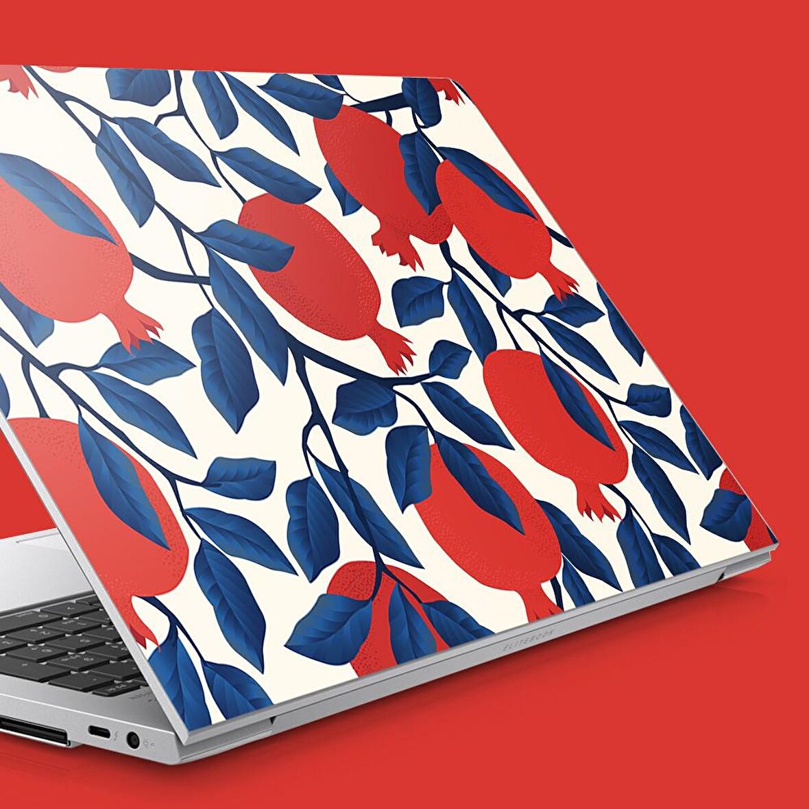 Beyaz Üzerine Nar Deseni Notebook Sticker, Laptop sticker,, Hp Sticker, Asus Sticker, 15.6 inç Sticker