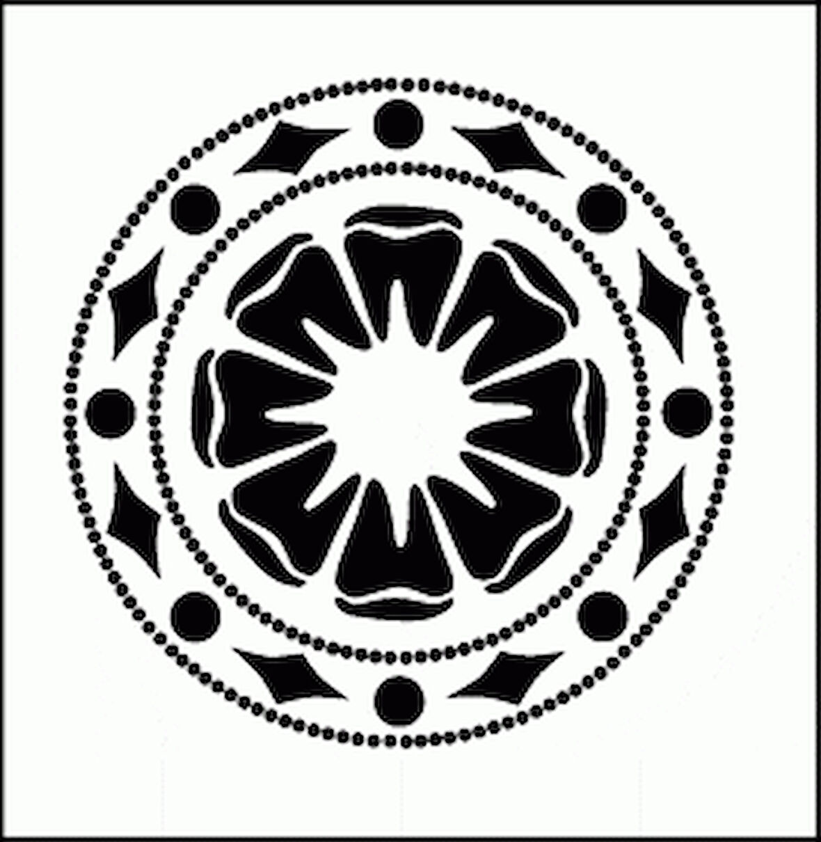 Yuvarlak Motif 2 Stencil Boyama şablonu 30x30 cm, Duvar Stencil, Fayans Stencil, Mobilya Stencil