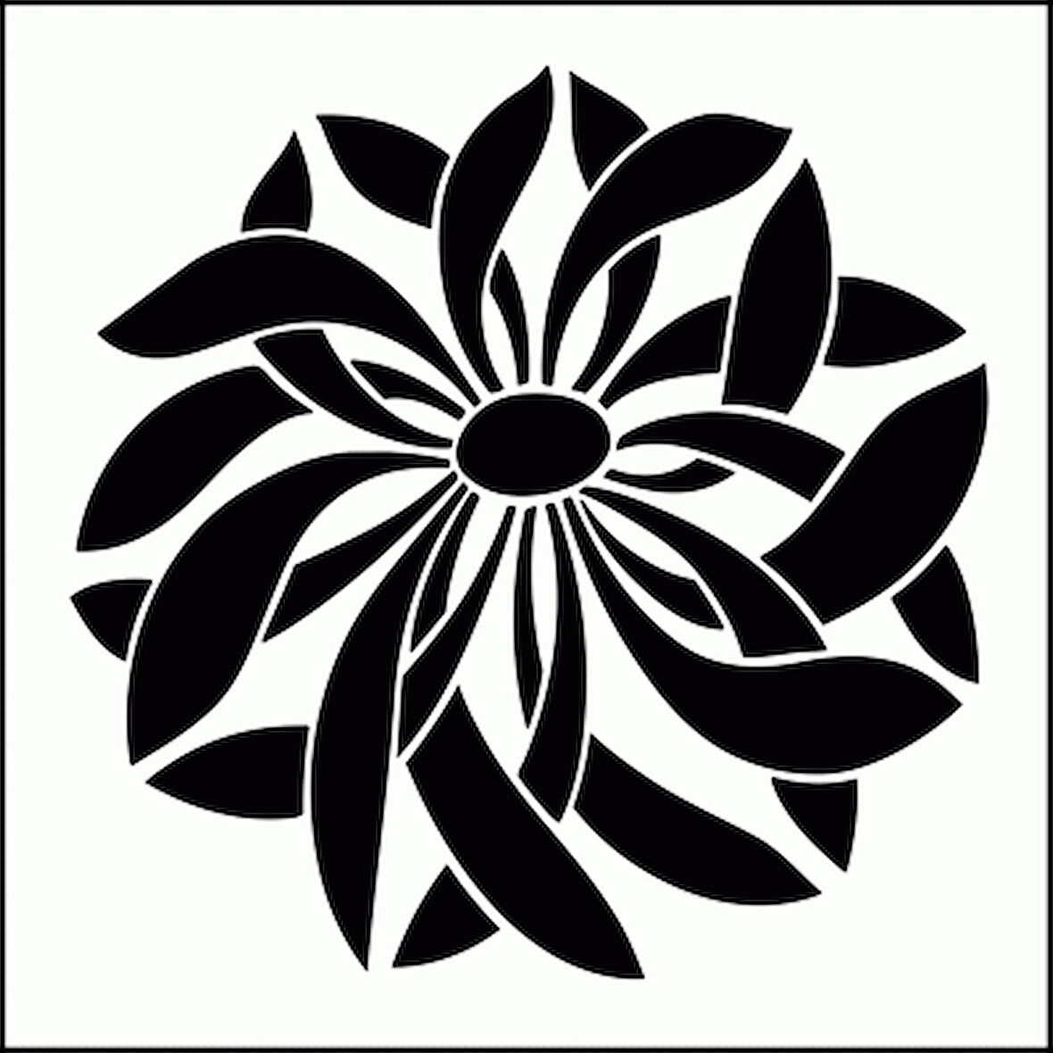 Yaprak Motif Stencil Boyama şablonu 30x30 cm, Duvar Stencil, Fayans Stencil, Mobilya Stencil