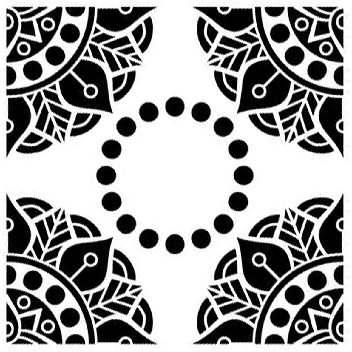 Dış Quad Mandala Stencil Boyama şablonu 30x30 cm, Duvar Stencil, Fayans Stencil, Mobilya Stencil