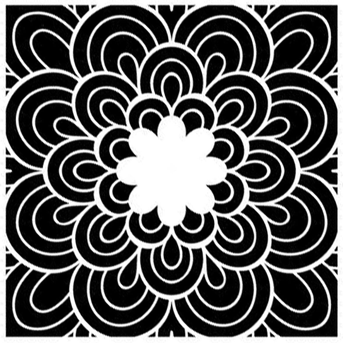 Çiçek Mandala Stencil Boyama şablonu 30x30 cm, Duvar Stencil, Fayans Stencil, Mobilya Stencil