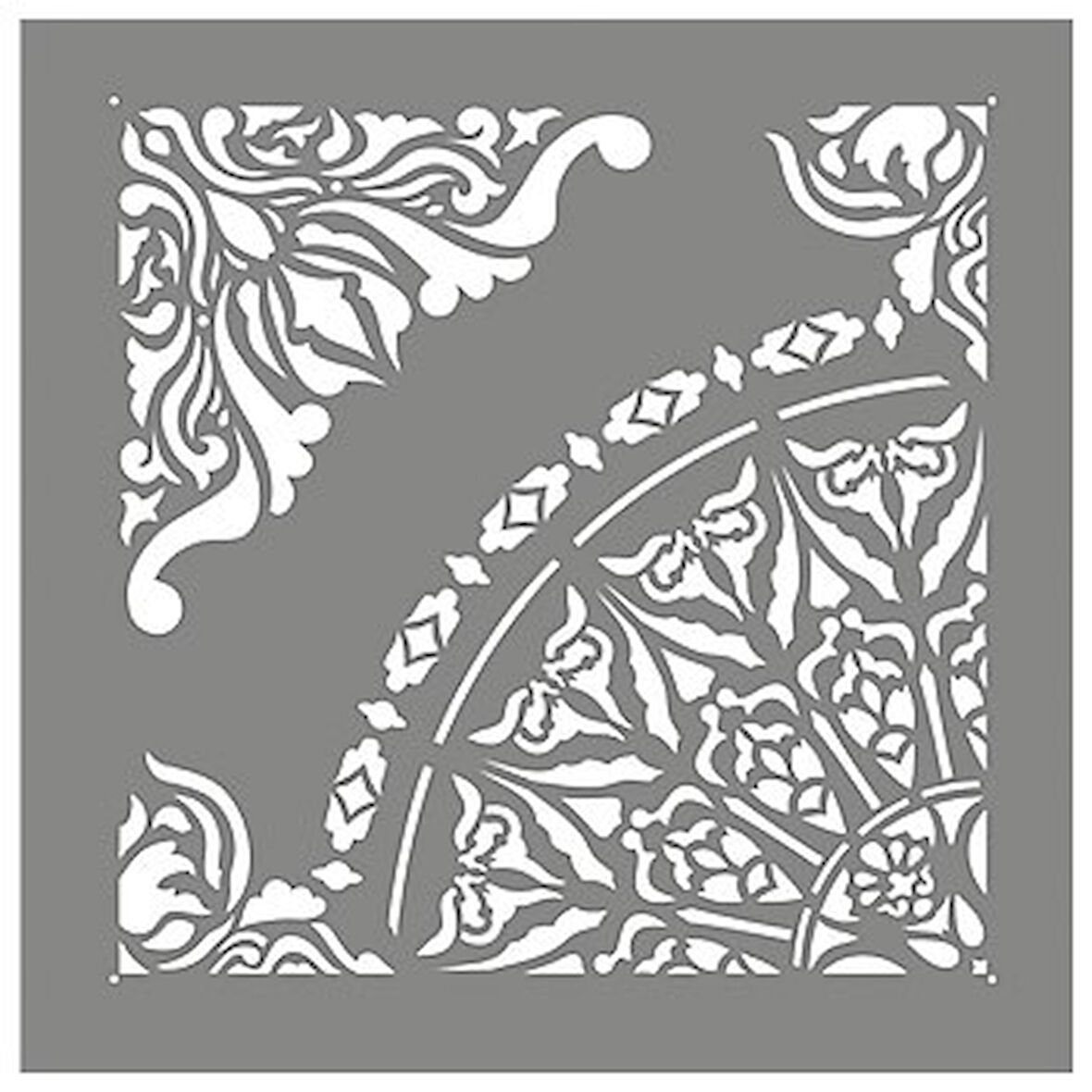 Quad Kare Mandala Stencil Boyama şablonu 30x30cm,Duvar Stencil,Fayans Stencil,Mobilya Stencil