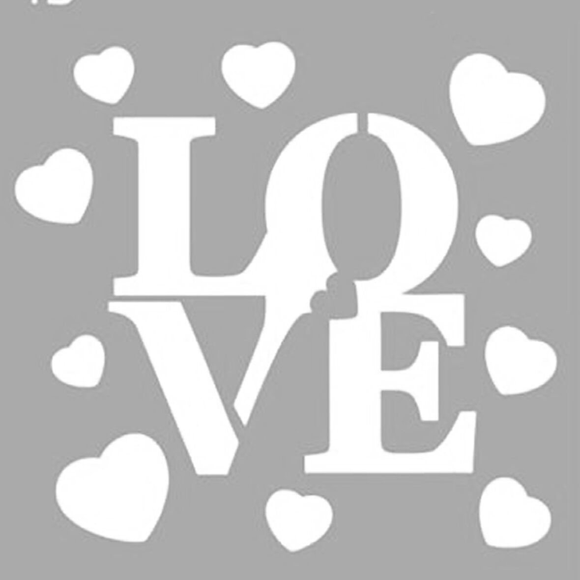 Love Tipografi Stencil Boyama şablonu 30x30 cm, Duvar Stencil, Fayans Stencil, Mobilya Stencil