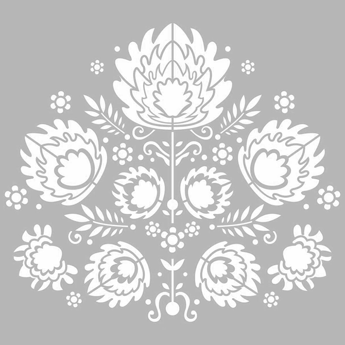 Floral Nakış Motifi Stencil Boyama şablonu 30x30 cm, Duvar Stencil, Fayans Stencil, Mobilya Stencil