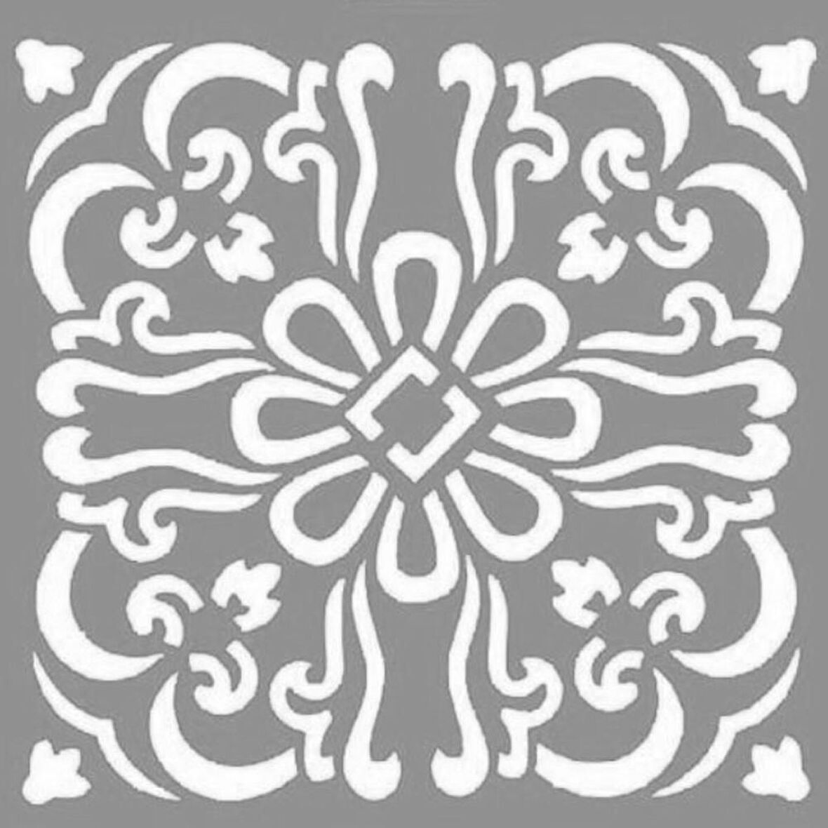 Karo Daisy Stencil Boyama şablonu 30x30 cm, Duvar Stencil, Fayans Stencil, Mobilya Stencil