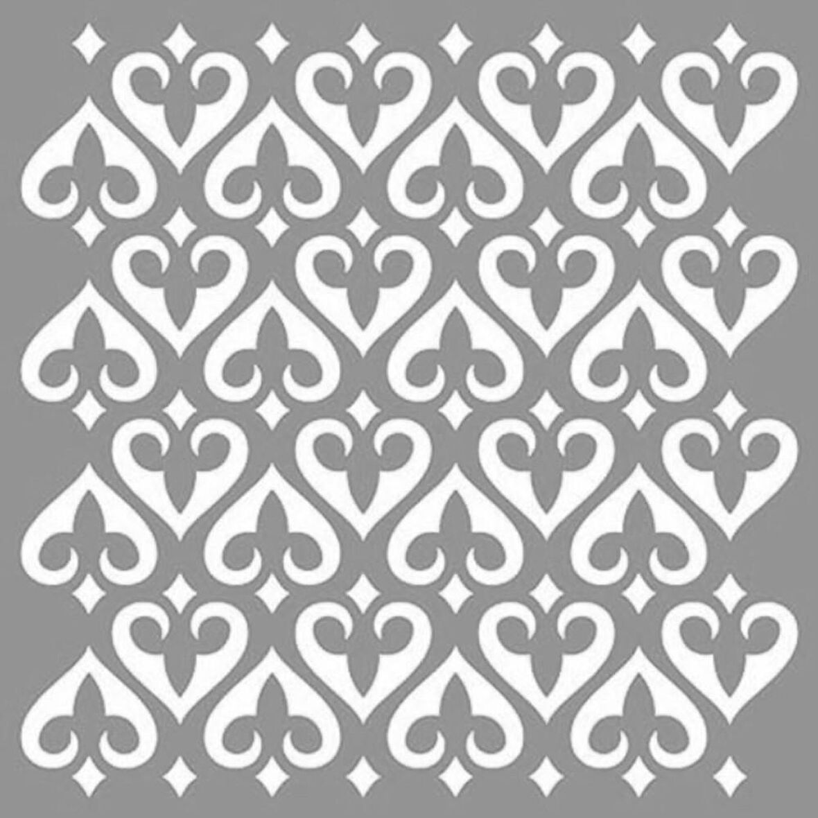 Karo Kalp Stencil Boyama şablonu 30x30 cm, Duvar Stencil, Fayans Stencil, Mobilya Stencil