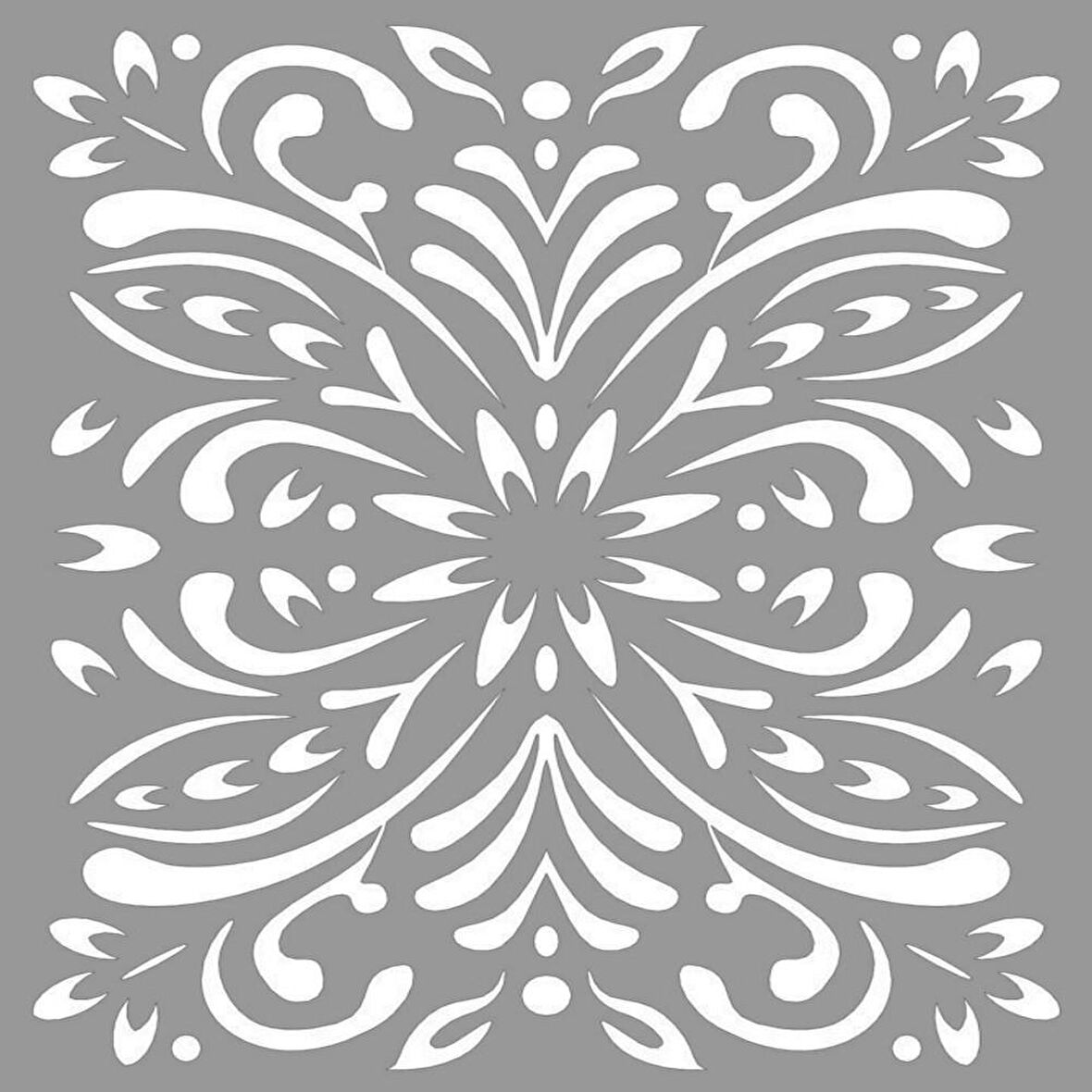 Karo Elizabeth Stencil Boyama şablonu 30x30 cm, Duvar Stencil, Fayans Stencil, Mobilya Stencil