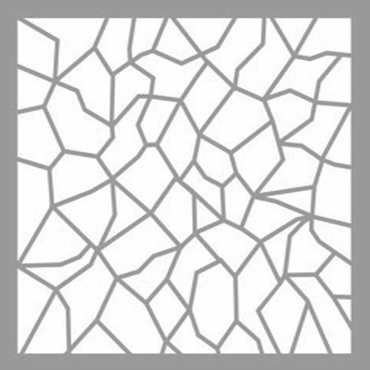 Mozaik Vitray Stencil Boyama şablonu 30x30 cm, Duvar Stencil, Fayans Stencil, Mobilya Stencil