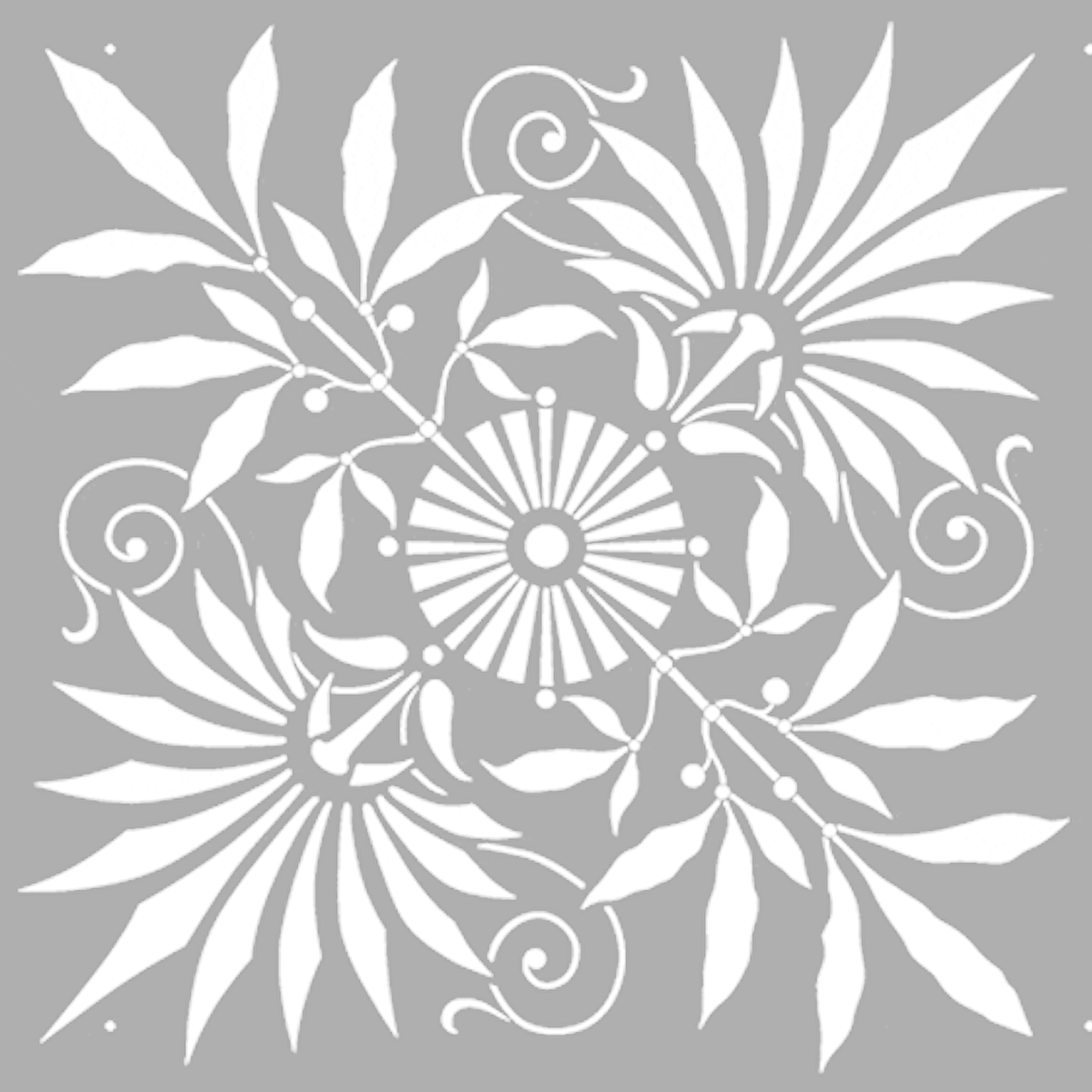Marigold Çiçek Stencil Boyama şablonu 30x30 cm, Duvar Stencil, Fayans Stencil, Mobilya Stencil
