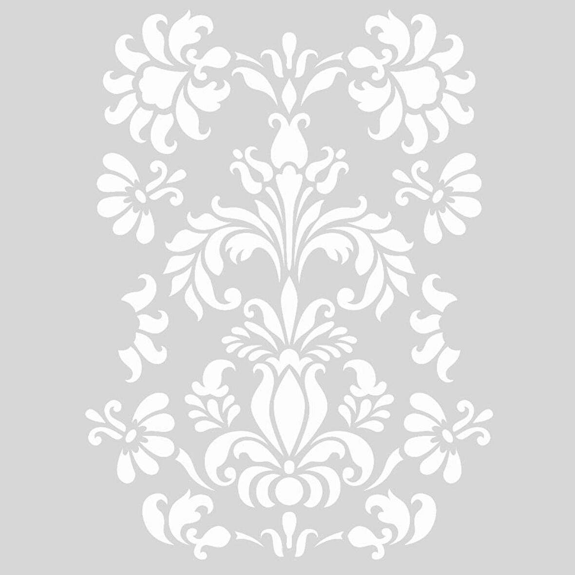 Anais Çiçek Motif Stencil Boyama şablonu 30x30 cm,Duvar Stencil,Fayans Stencil,Mobilya Stencil
