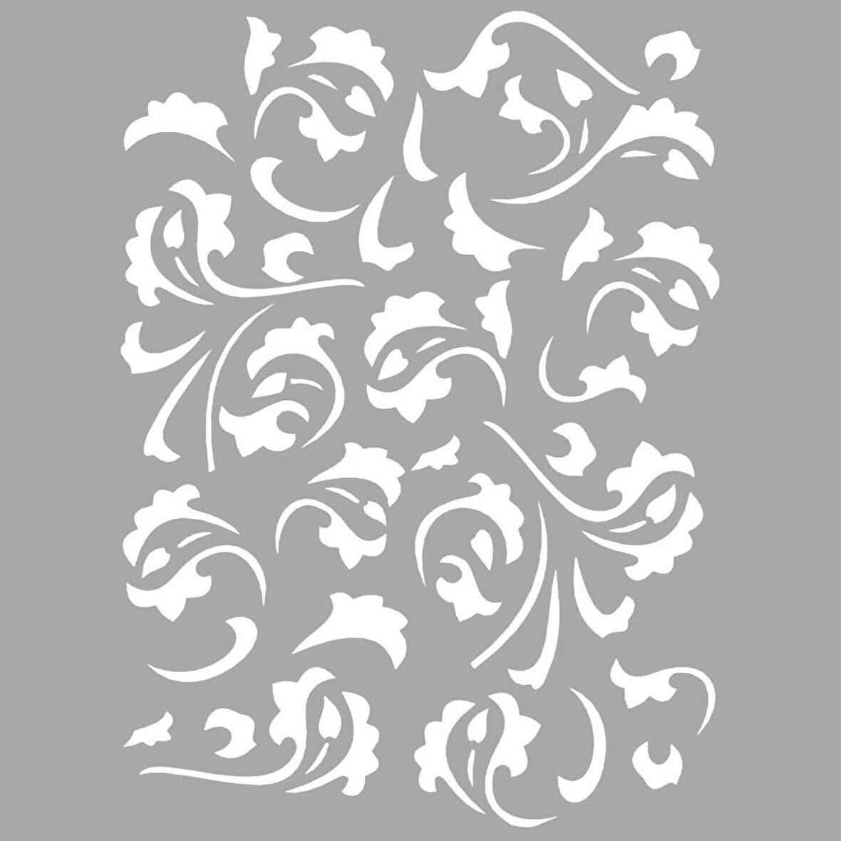 Karışık Motif Stencil Boyama şablonu 30x30 cm, Duvar Stencil, Fayans Stencil, Mobilya Stencil