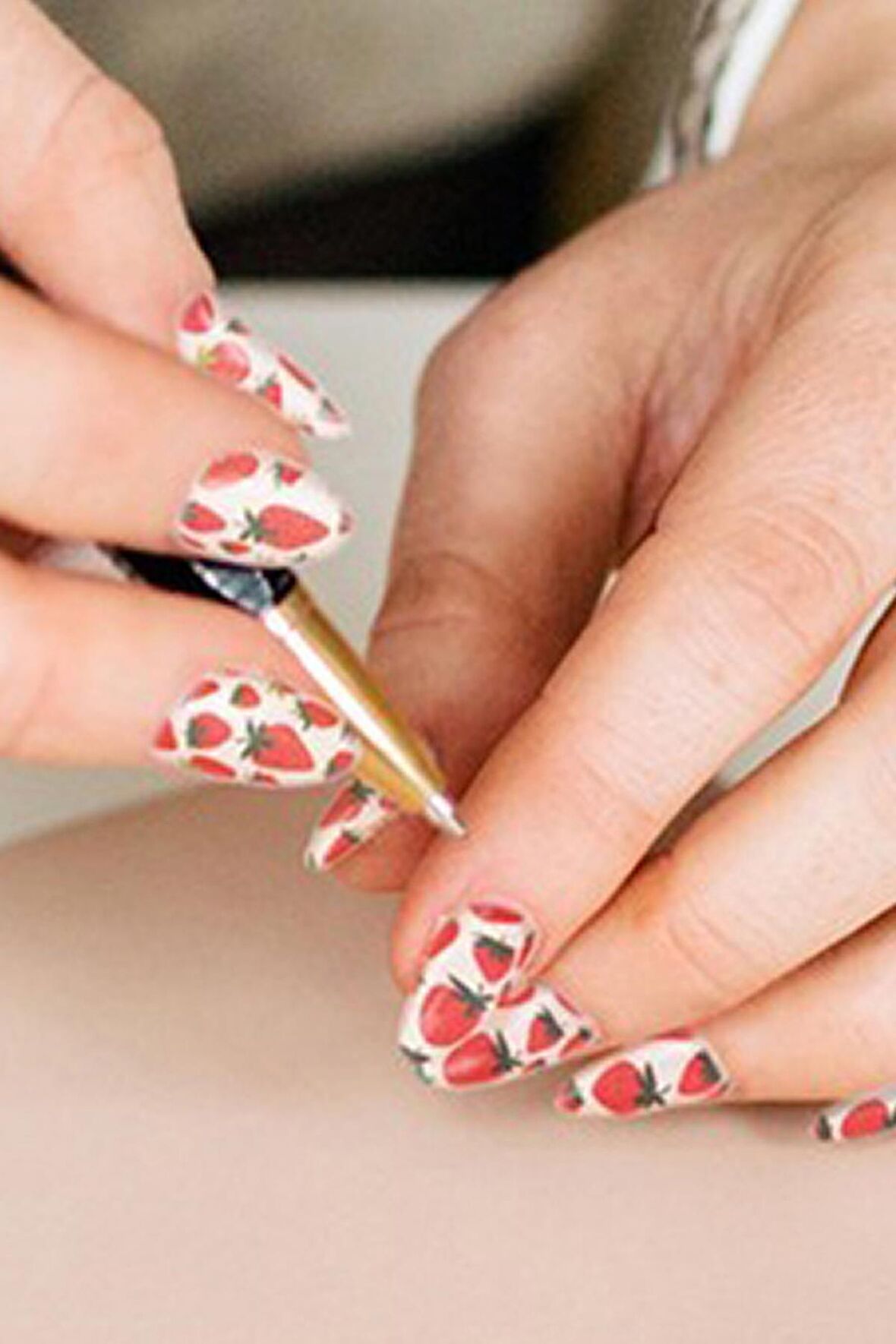 Çilek -2 Tırnak Dövmesi,Tırnak Tattoo,Nail Art ,Tırnak Sticker