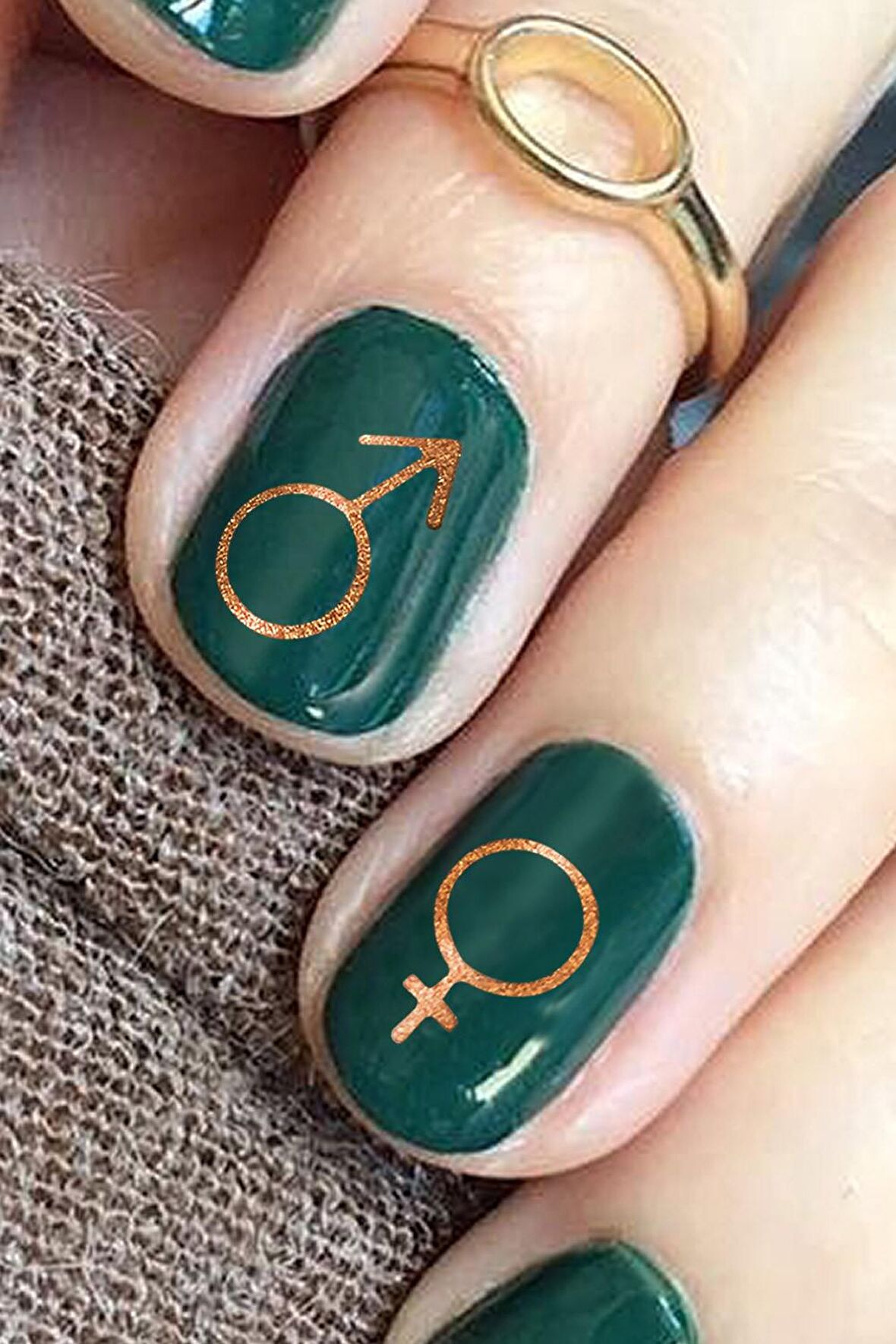 Bronze Karışık Şekiller Metalik Tırnak Sticker, Nail Sticker, Nail Art
