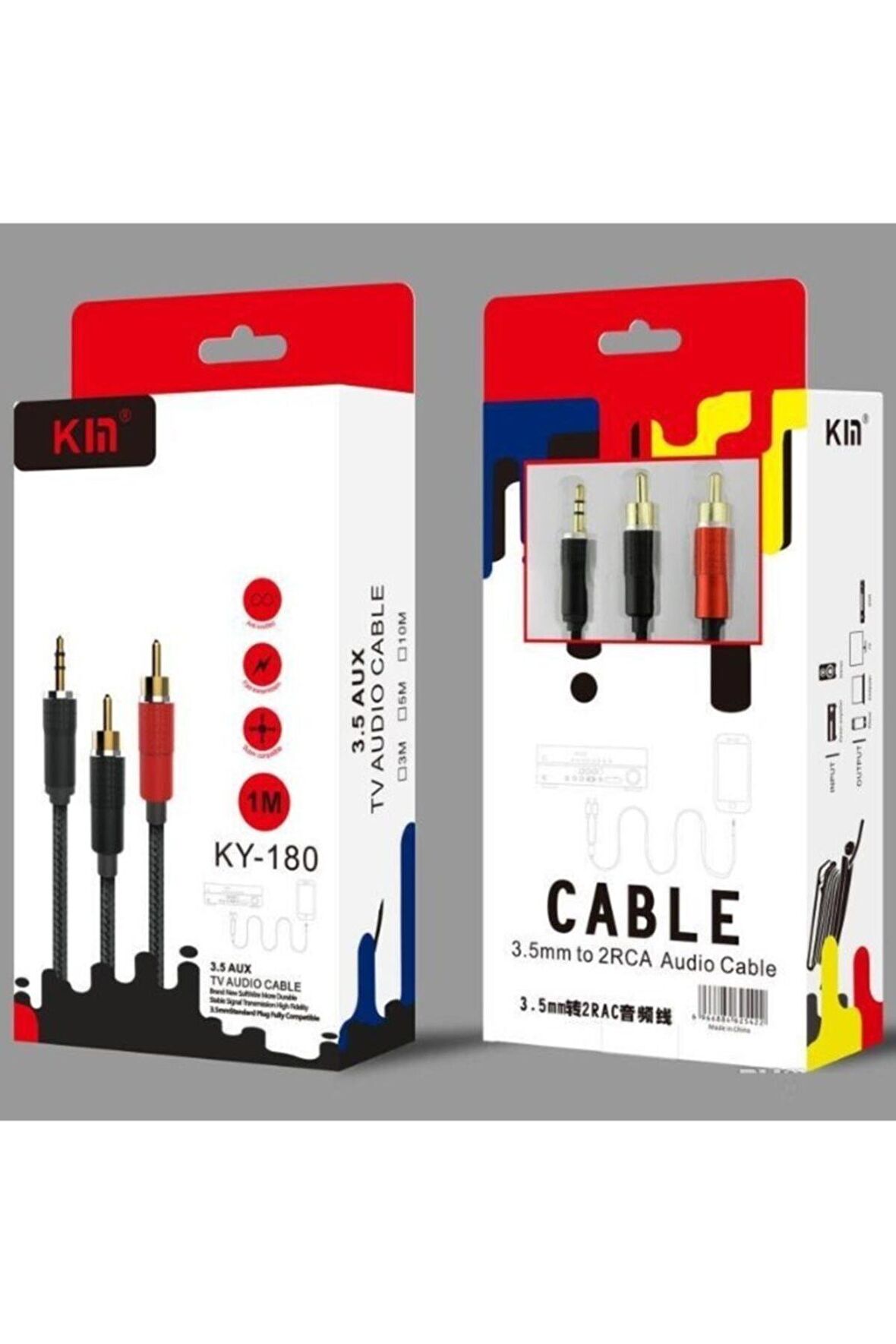 3.5 To 2rca Standart Ses Kablo 1m Kın Ky-180