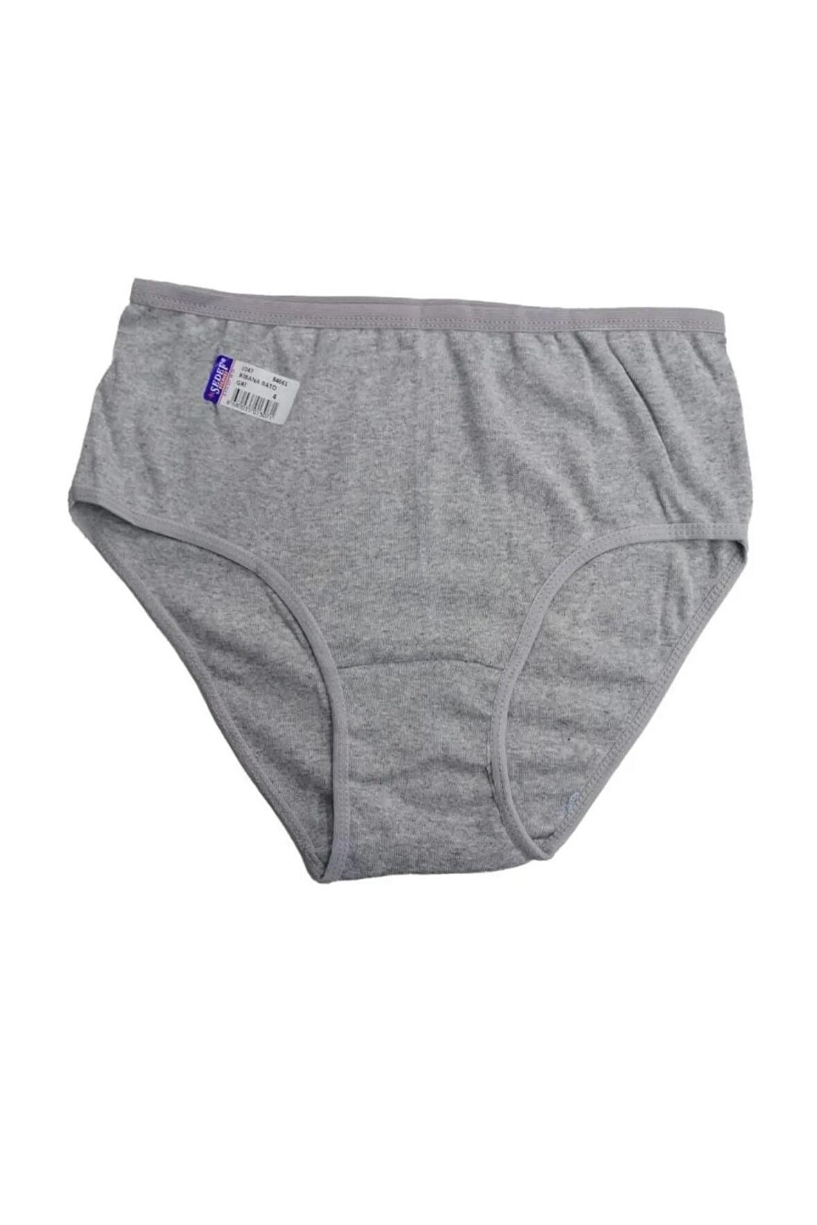 SEDEF 1047 BATTAL BEDEN 5XL 3 LÜ BAYAN RIBANA BATO KÜLOT GRİ
