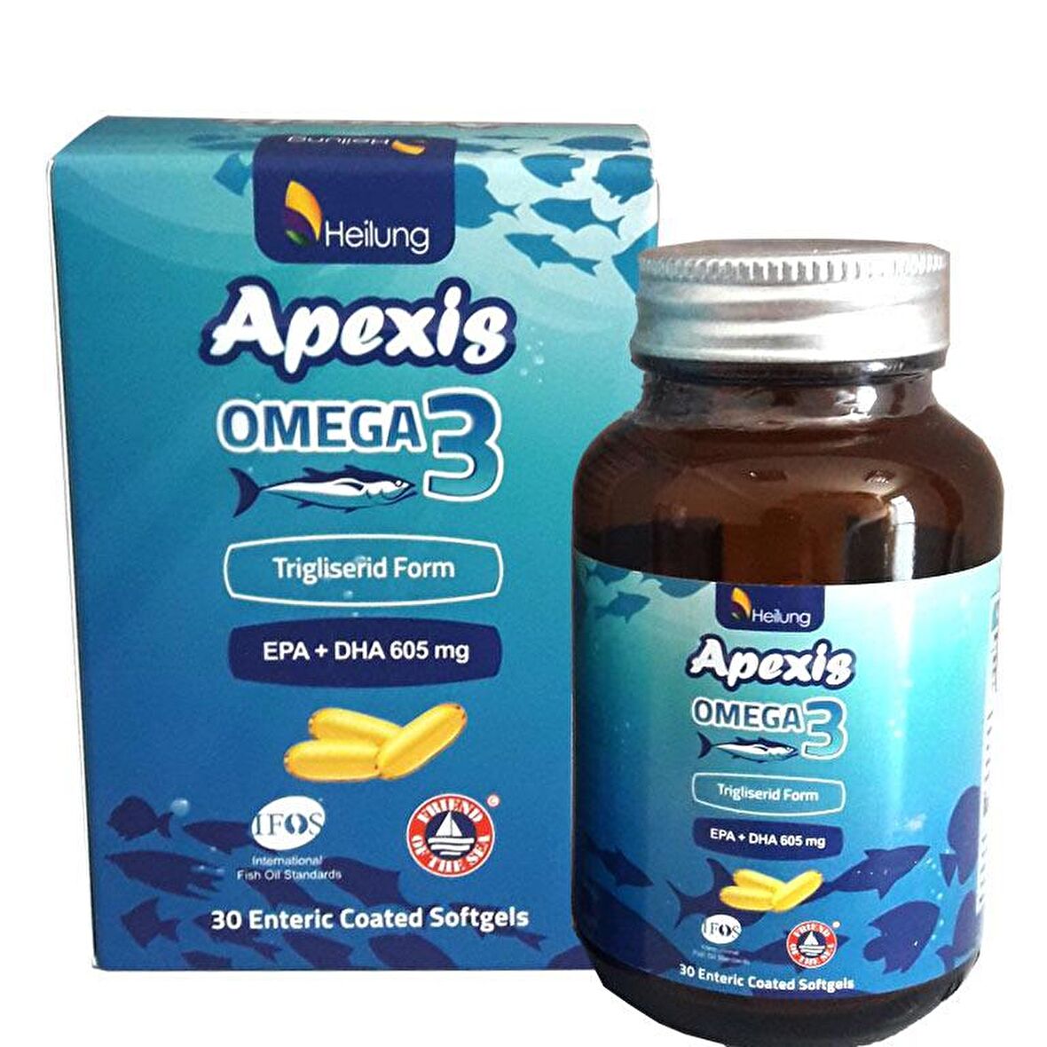 APEXİS OMEGA 3 BALIK YAĞI 30 SOFTGEL TRİGLİSERİD FORM EPA+DHA 605 MG