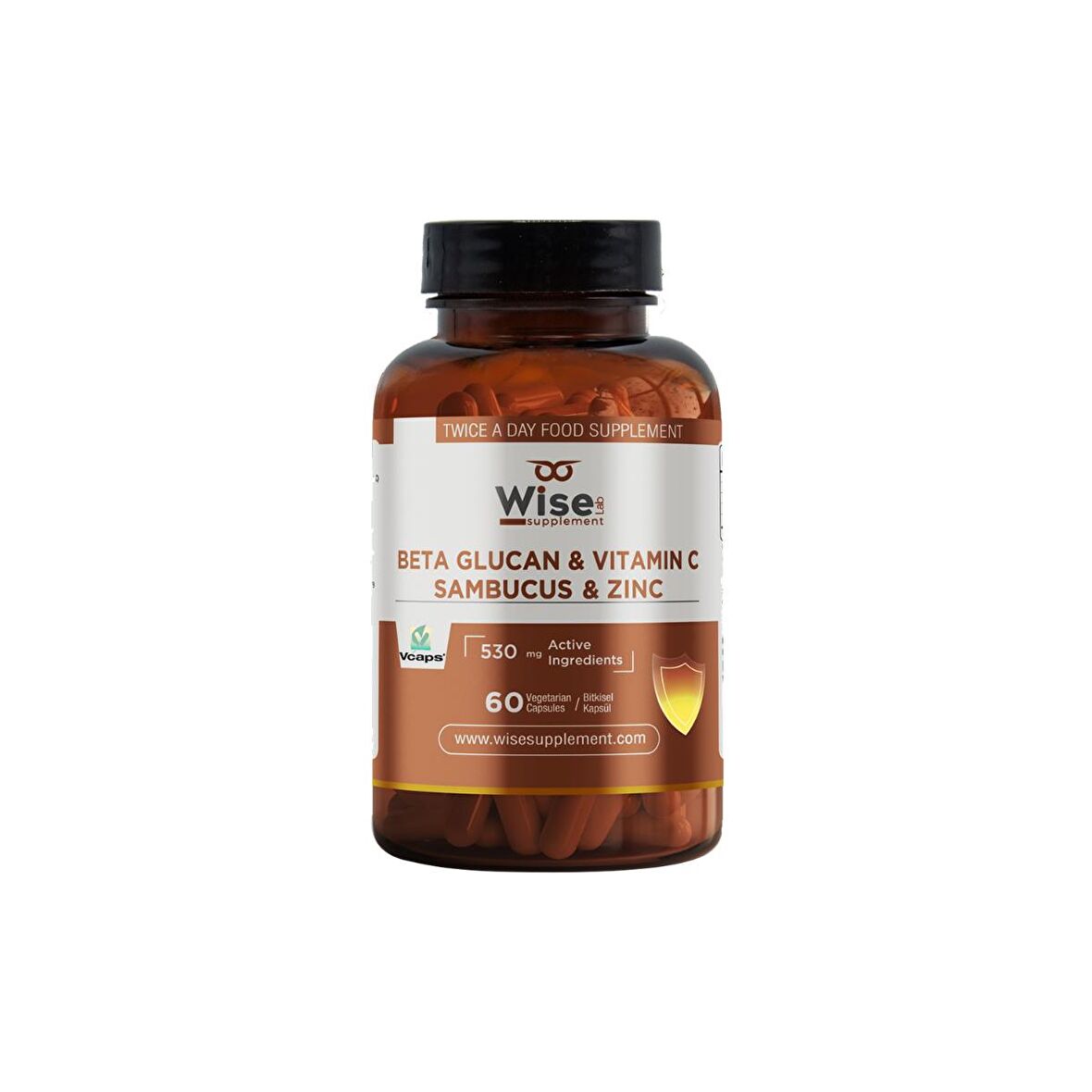 WiseLab Beta Glukan & Vitamin C & Karamürver 530mg 60 Bitk.Kap...