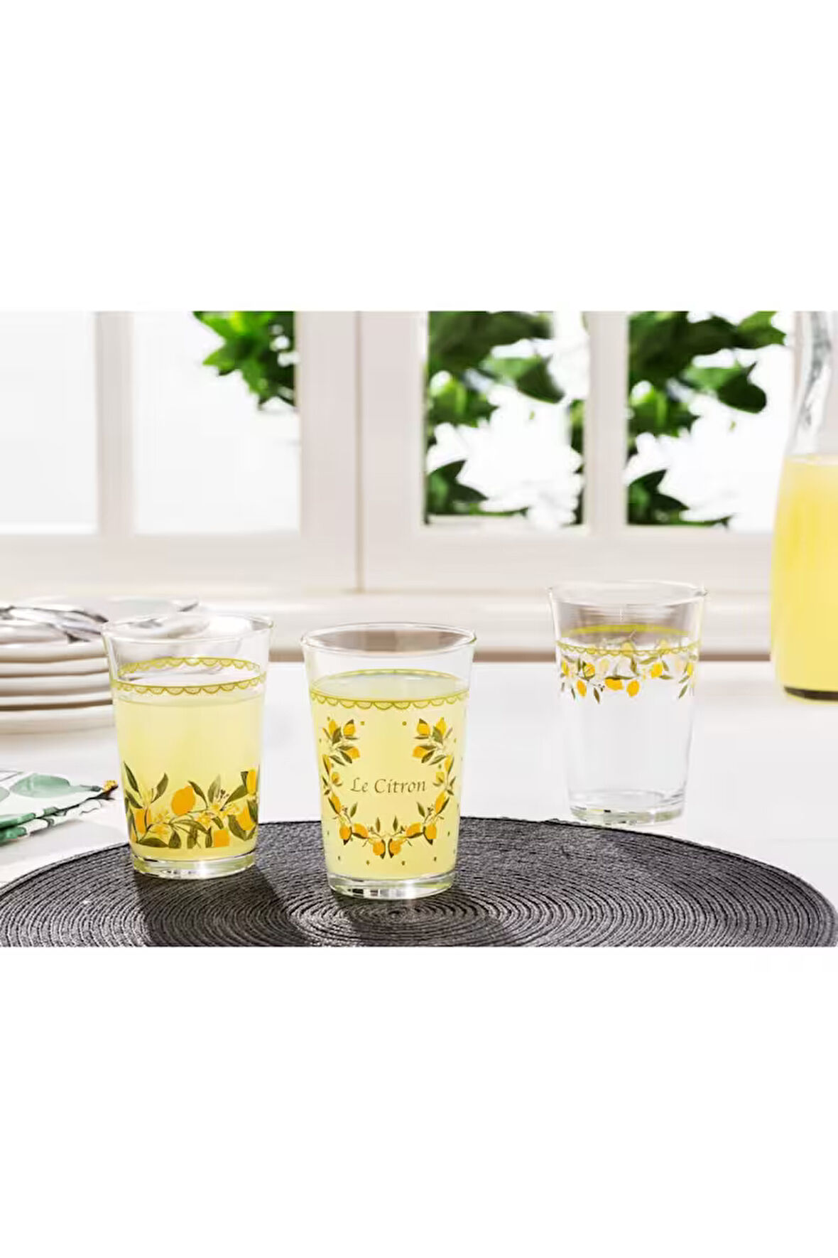 Limon Baskılı 3'lü Su Bardağı Seti 290 ml