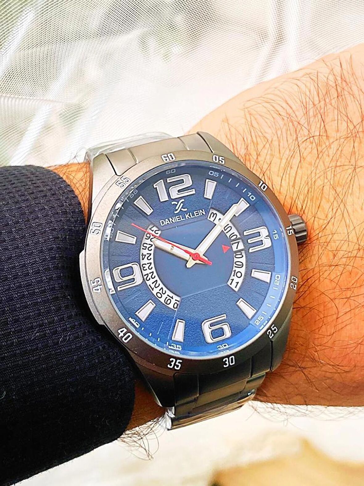 Daniel Klein 1. Sınıf Çelik Çift Göstergeli Takvimli Spor Model Erkek Kol Saat+Bileklik