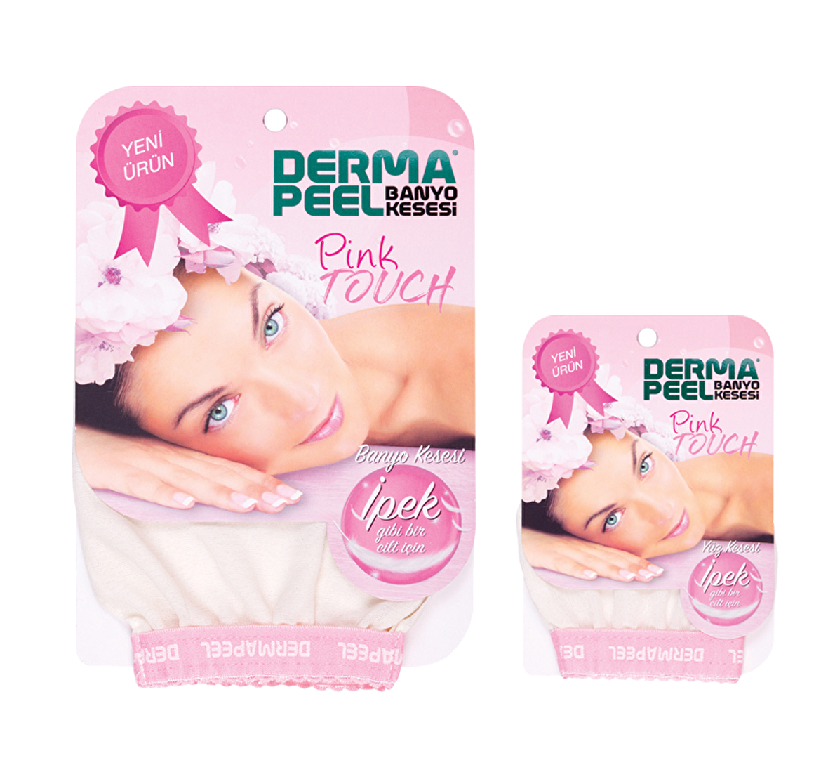 Dermapeel Pink Touch Kese + Pink Touch Yüz Kesesi Set