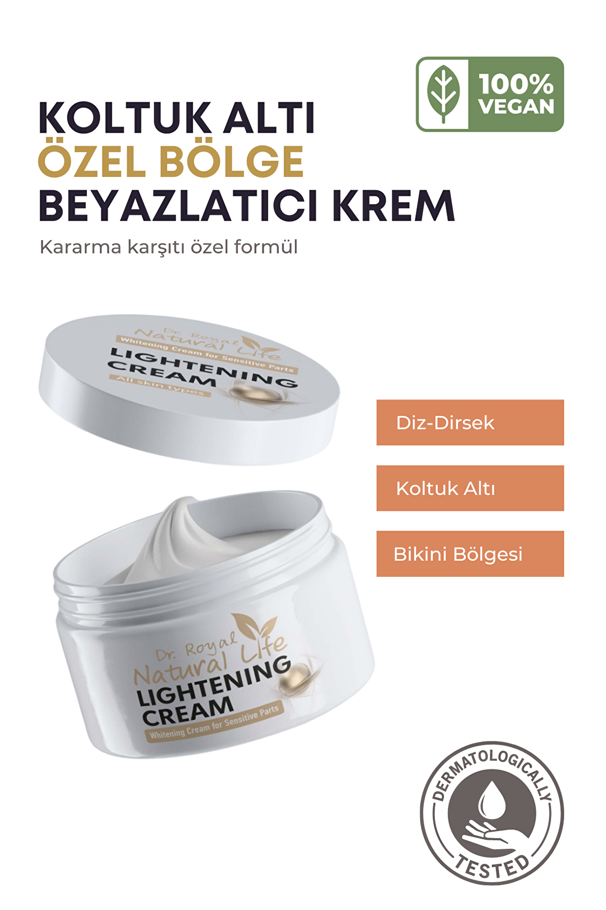 Koltuk Altı Dirsek Diz Bölgesi Bikini Bölgesi Aydınlatıcı Krem 100 Ml