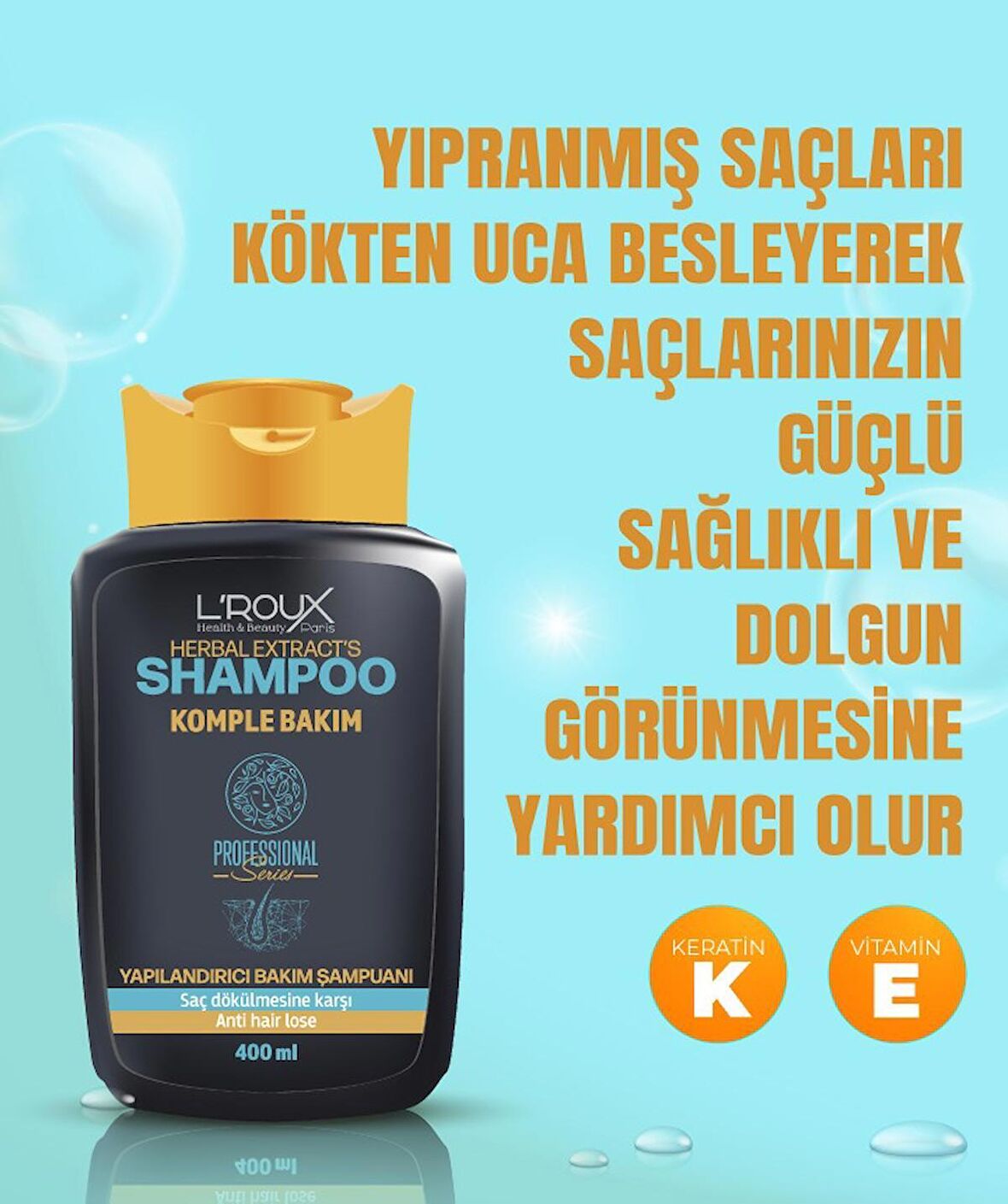 Herbal Extract Saç Dökülmesine Karşı Komple Bakım Besleyici Onarıcı Dolgun Ve Hacimli Saçlar 400 Ml