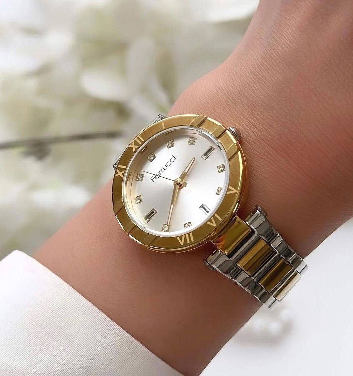 Ferrucci Taşlı Şık Kadran Çelik Kadın Kol Saati