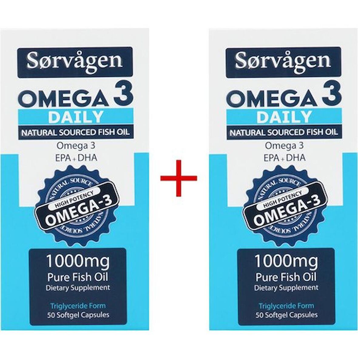 Sorvagen Omega 3 Daily Saf Balık Yağı, 50 Kapsül, 1000 Mg - 2 Adet