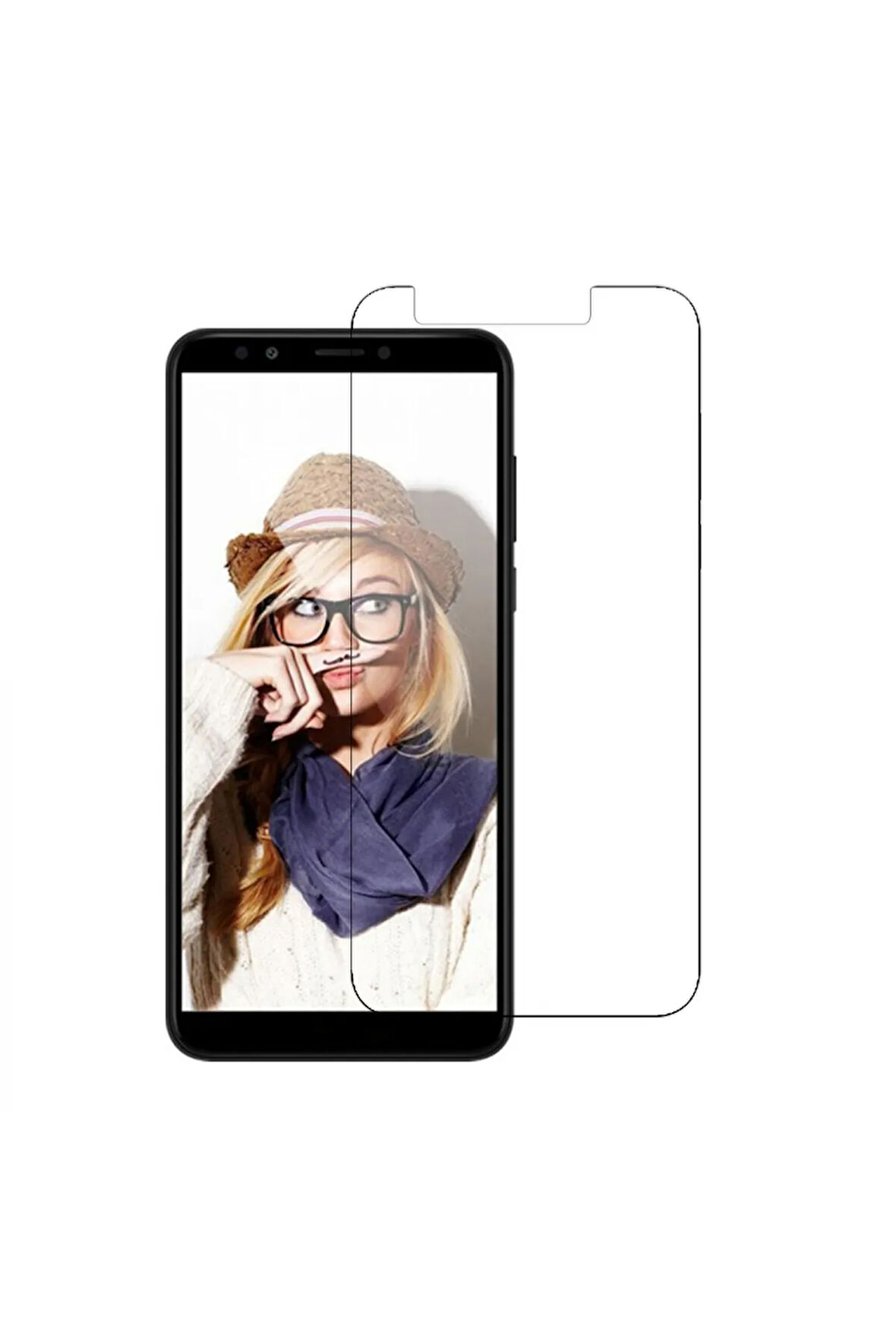 Huawei Y7 2018 Uyumlu Kılıf Dostu Cam Ekran Koruyucu