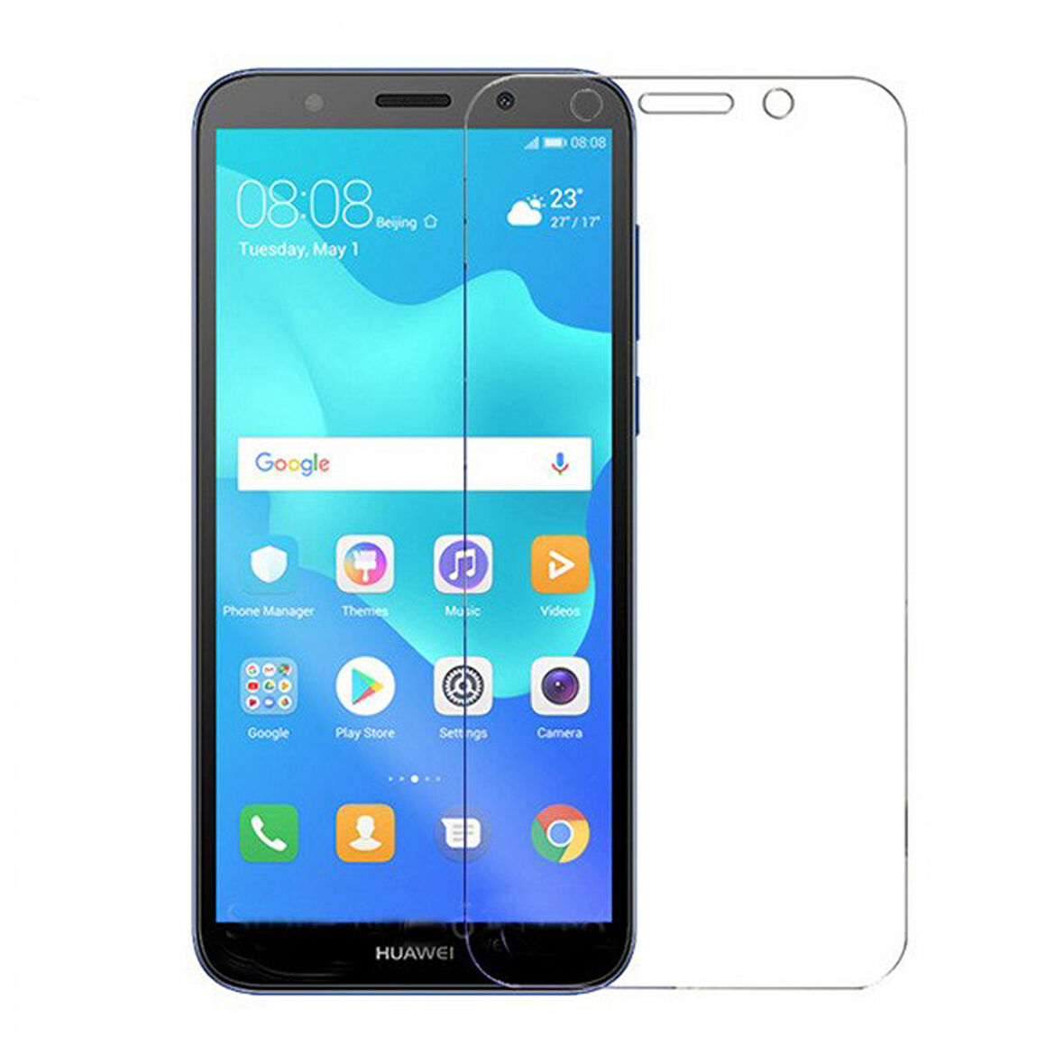 Huawei Y5 2018 Uyumlu Şeffaf Temperli Cam Ekran Koruyucu