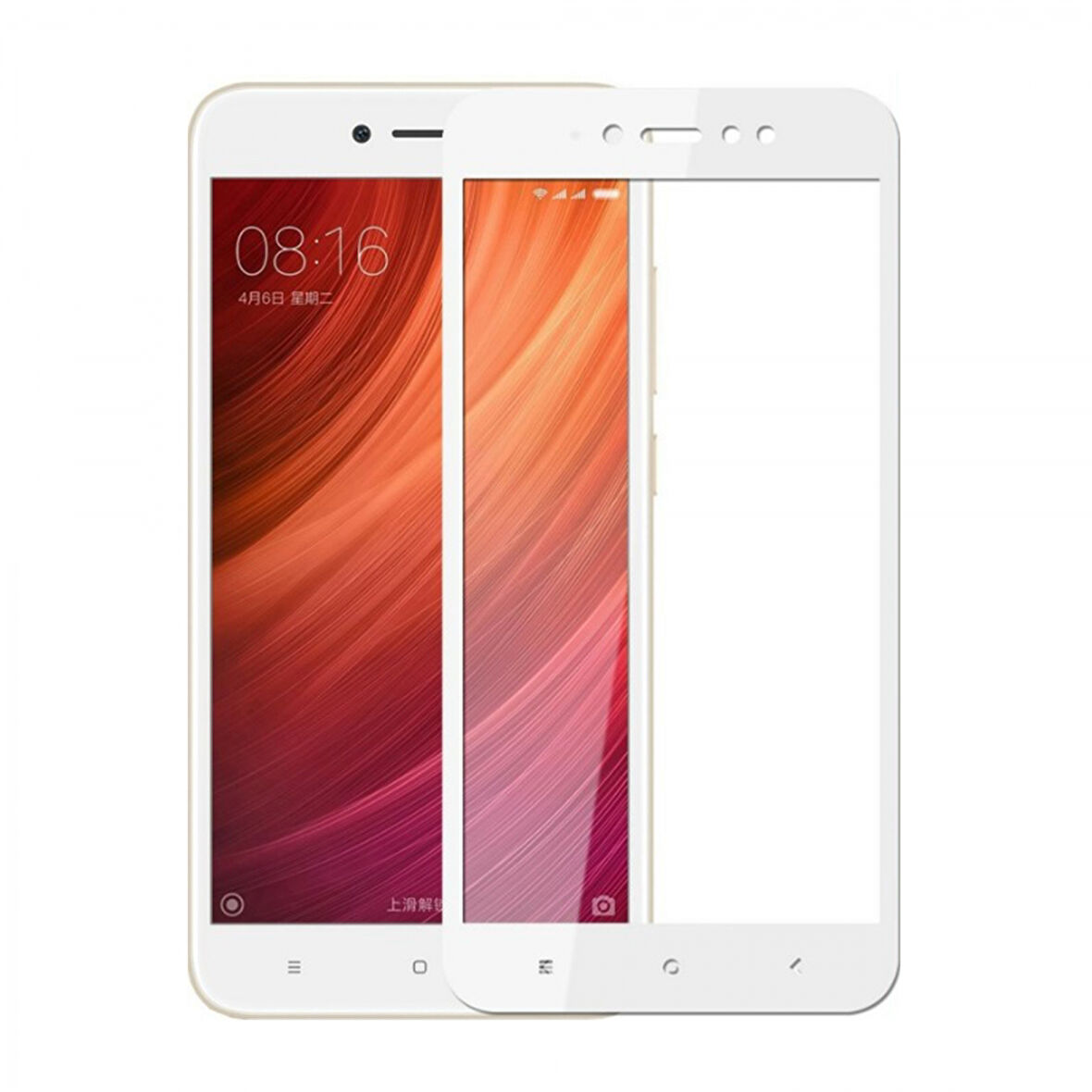 Xiaomi Redmi 5A Uyumlu Ön Koruma Temperli Cam Ekran Koruyucu (Beyaz)