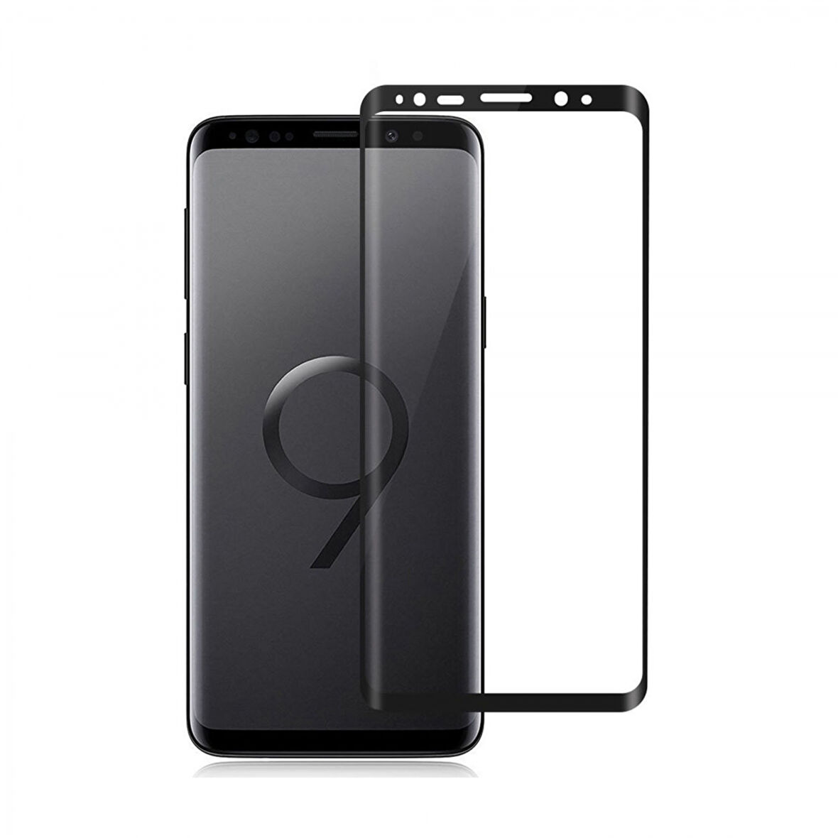 Samsung Galaxy G965 S9 Plus Uyumlu Ön Koruma Polymer Nano Ekran Koruyucu (Siyah)