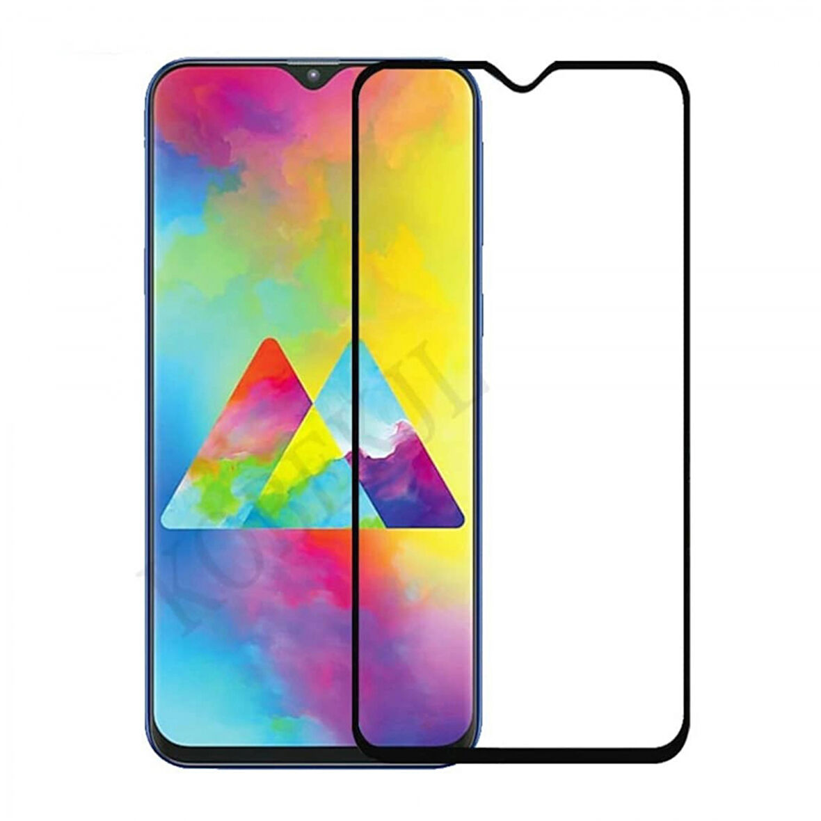 Samsung Galaxy M10 Uyumlu Ön Koruma Temperli Cam Ekran Koruyucu (Siyah)