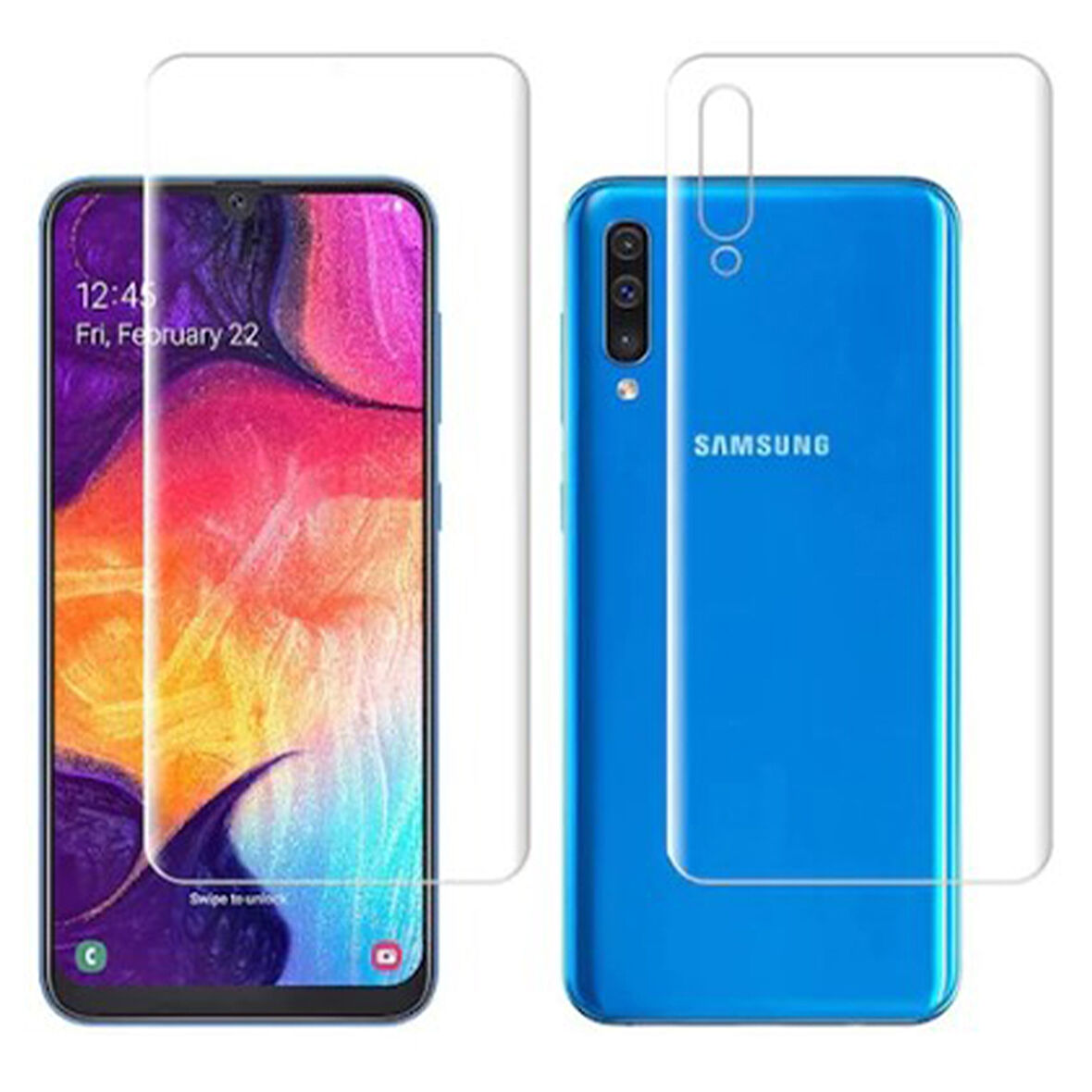 Samsung Galaxy A50 Uyumlu Şeffaf Ön ve Arka Koruma 360° Full Kaplama Ekran Koruyucu